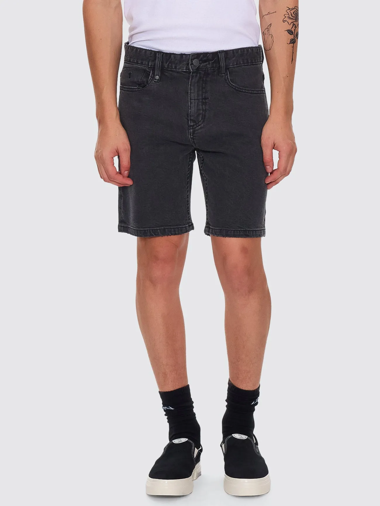 Bones Hemmed Denim Short - Ash Black sold by Thrills product image thumbnail 2