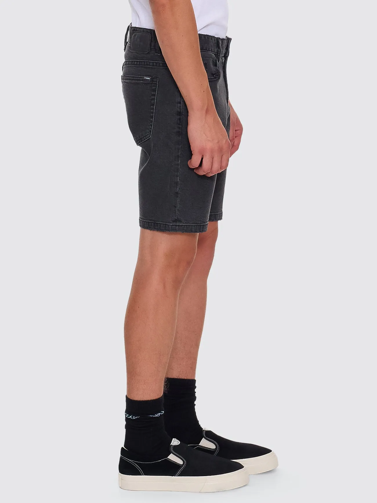 Bones Hemmed Denim Short - Ash Black sold by Thrills product image thumbnail 5