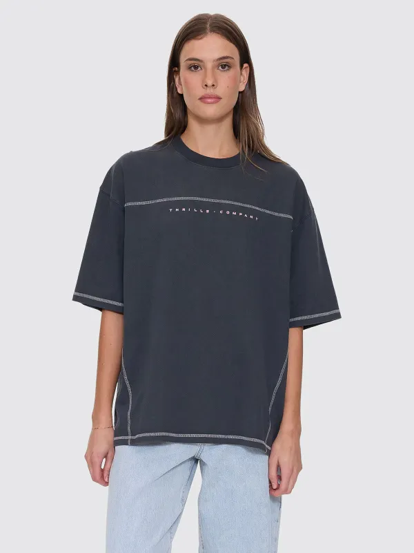 Compact Oversize Panel Tee - Ebony sold by Thrills