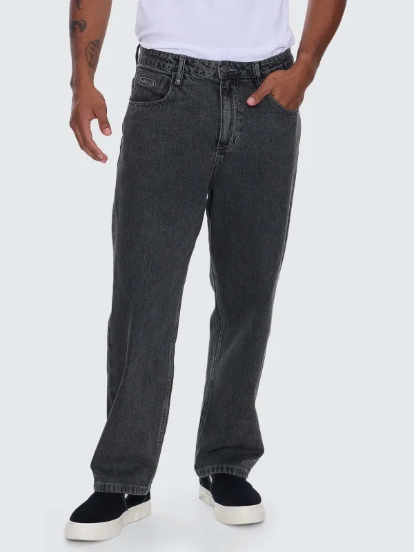 Nightshade Big Slacker Denim Jean - Seaglass Black Overdye sold by Thrills