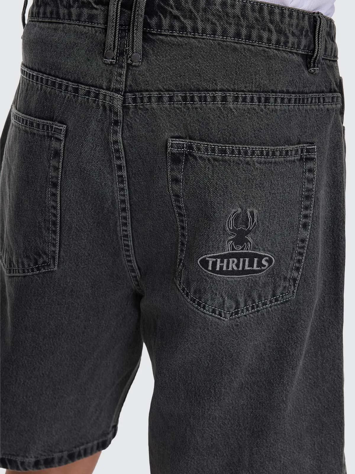 Nightshade Mid Slacker Denim Short - Seaglass Black Overdye sold by Thrills product image thumbnail 3