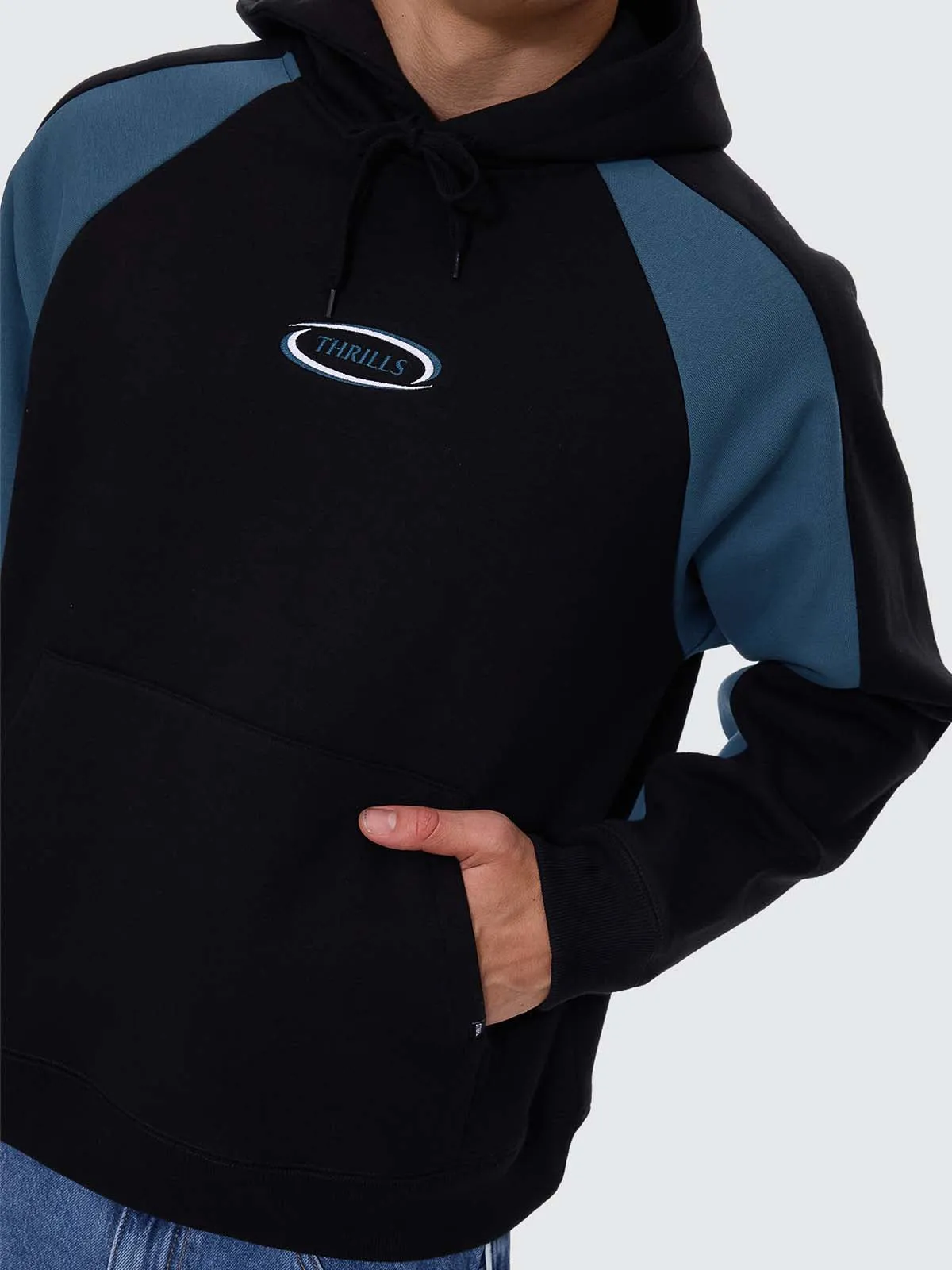 Subside Embro Box Fit Cropped Raglan Hood - Washed Black sold by Thrills product image thumbnail 3