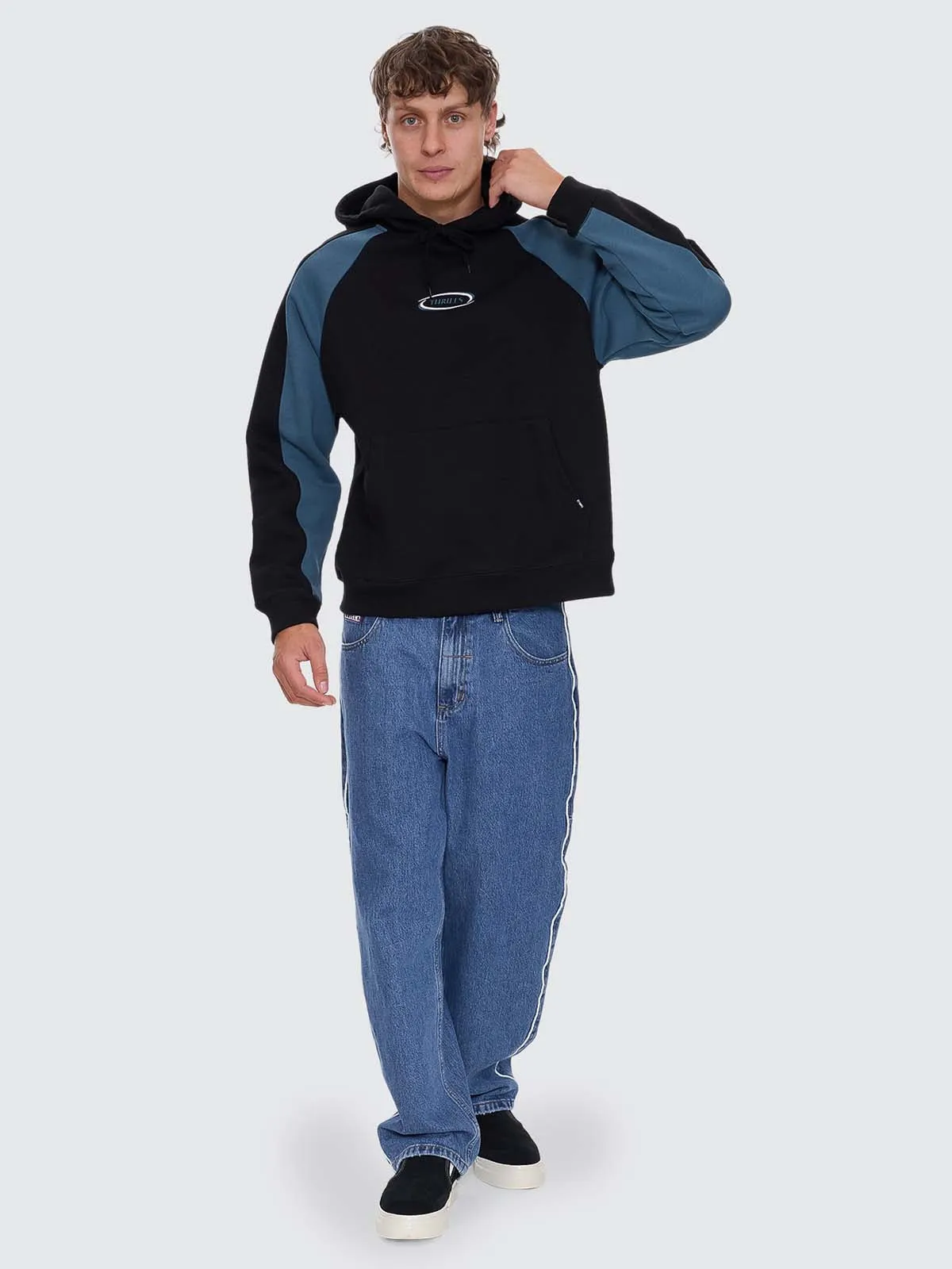 Subside Embro Box Fit Cropped Raglan Hood - Washed Black sold by Thrills product image thumbnail 4