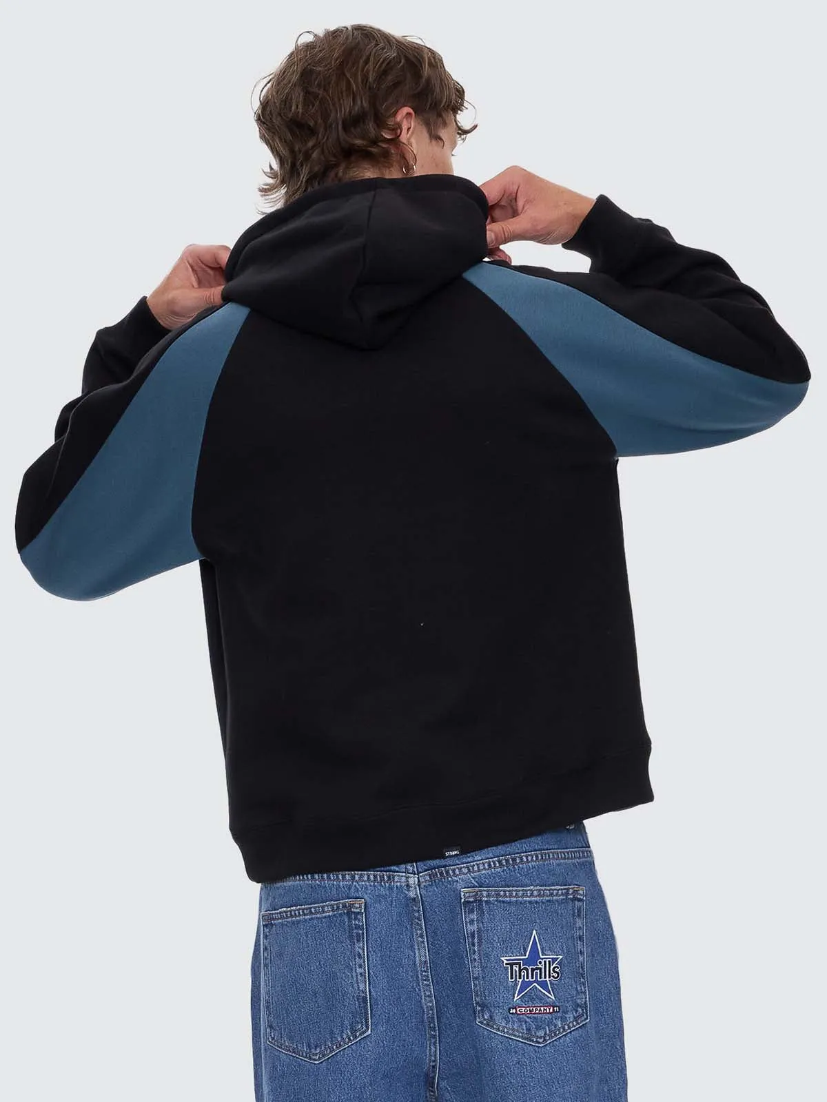 Subside Embro Box Fit Cropped Raglan Hood - Washed Black sold by Thrills product image thumbnail 2