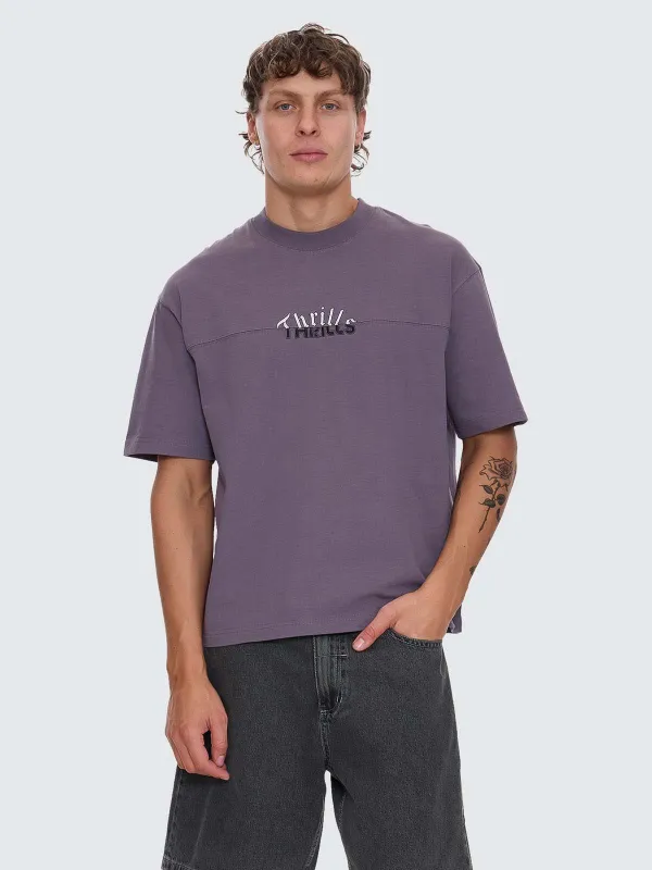 Used And Fused Box Fit Oversize Short Tee - Purple Ash sold by Thrills