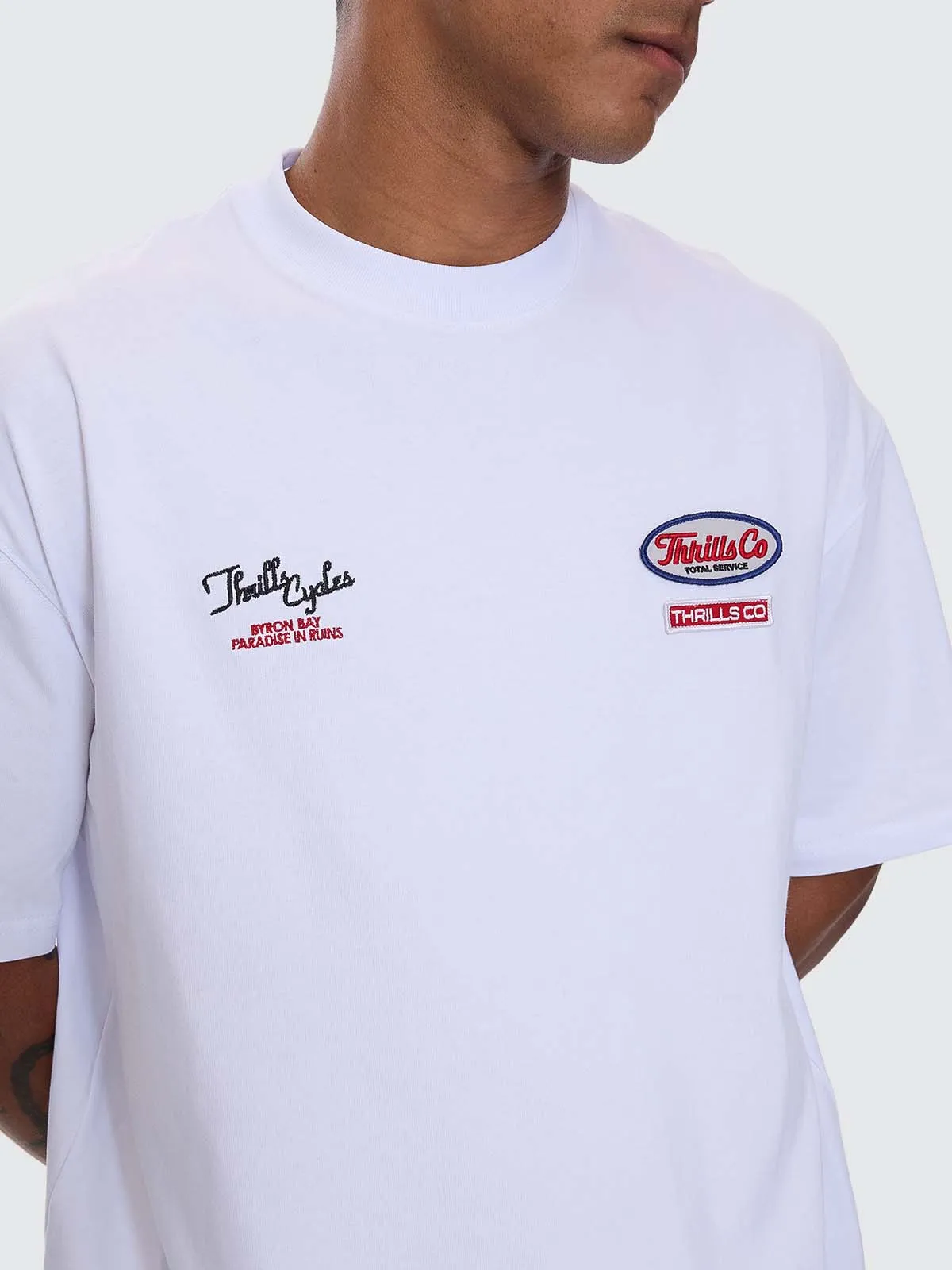 Double Time Box Fit Oversize Tee - White sold by Thrills product image thumbnail 3