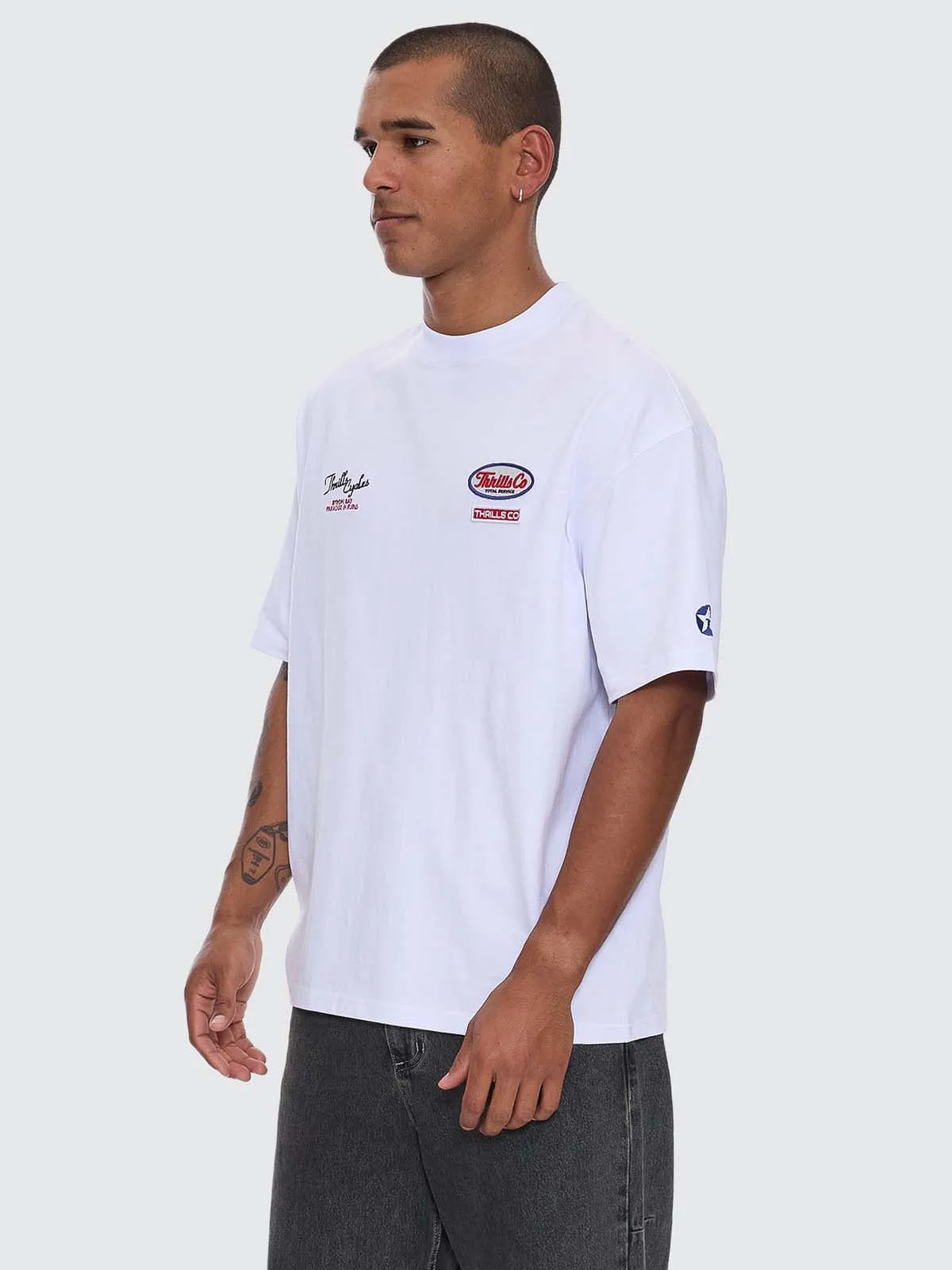 Double Time Box Fit Oversize Tee - White sold by Thrills product image thumbnail 5