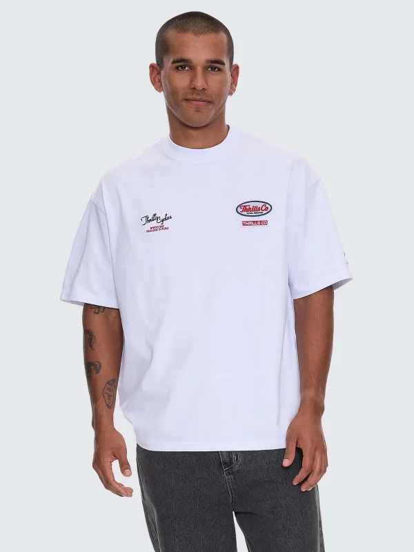 Double Time Box Fit Oversize Tee - White sold by Thrills
