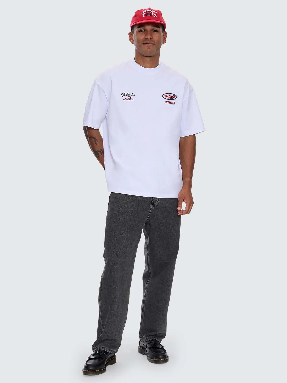 Double Time Box Fit Oversize Tee - White sold by Thrills product image thumbnail 4