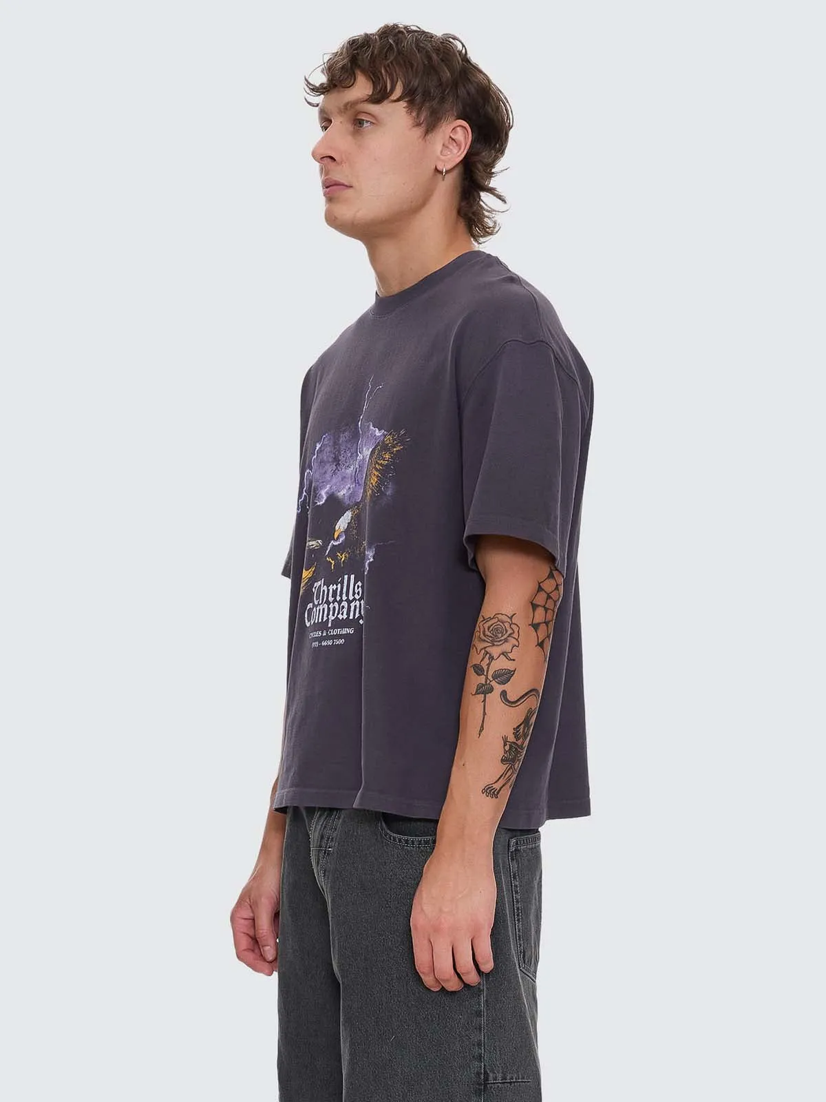 Flight Risk Box Crop Tee - Dark Charcoal sold by Thrills product image thumbnail 5