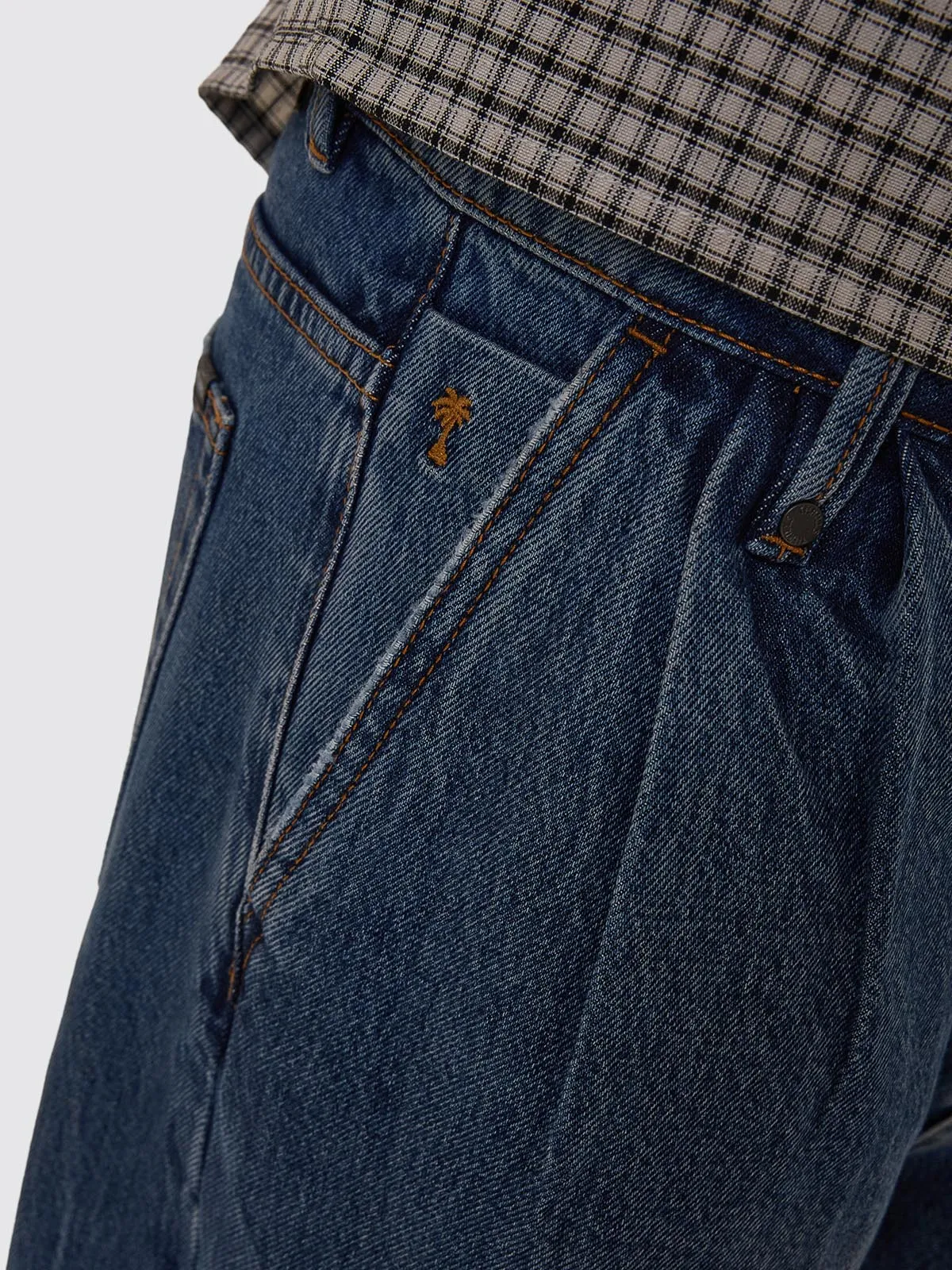 Big Slacker Pleat Denim Jean - Vanish Mid Blue sold by Thrills product image thumbnail 4