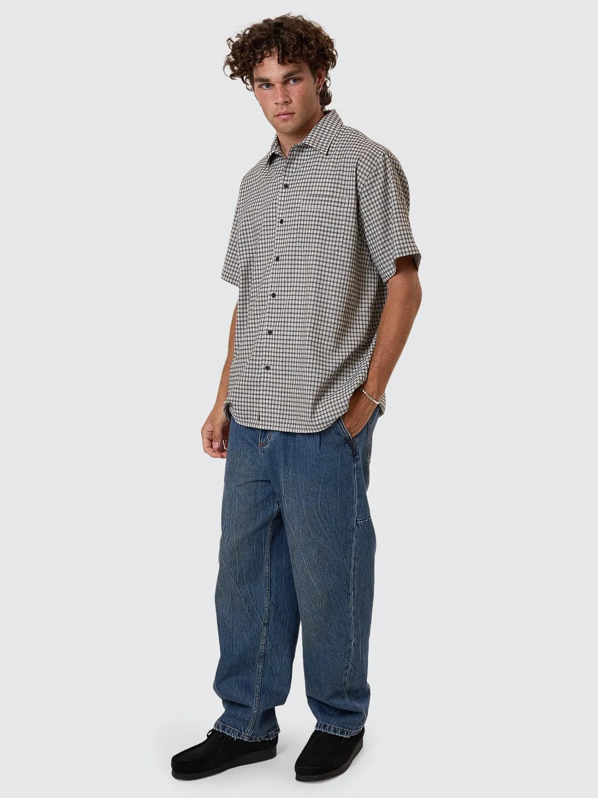 Big Slacker Pleat Denim Jean - Vanish Mid Blue sold by Thrills product image thumbnail 3