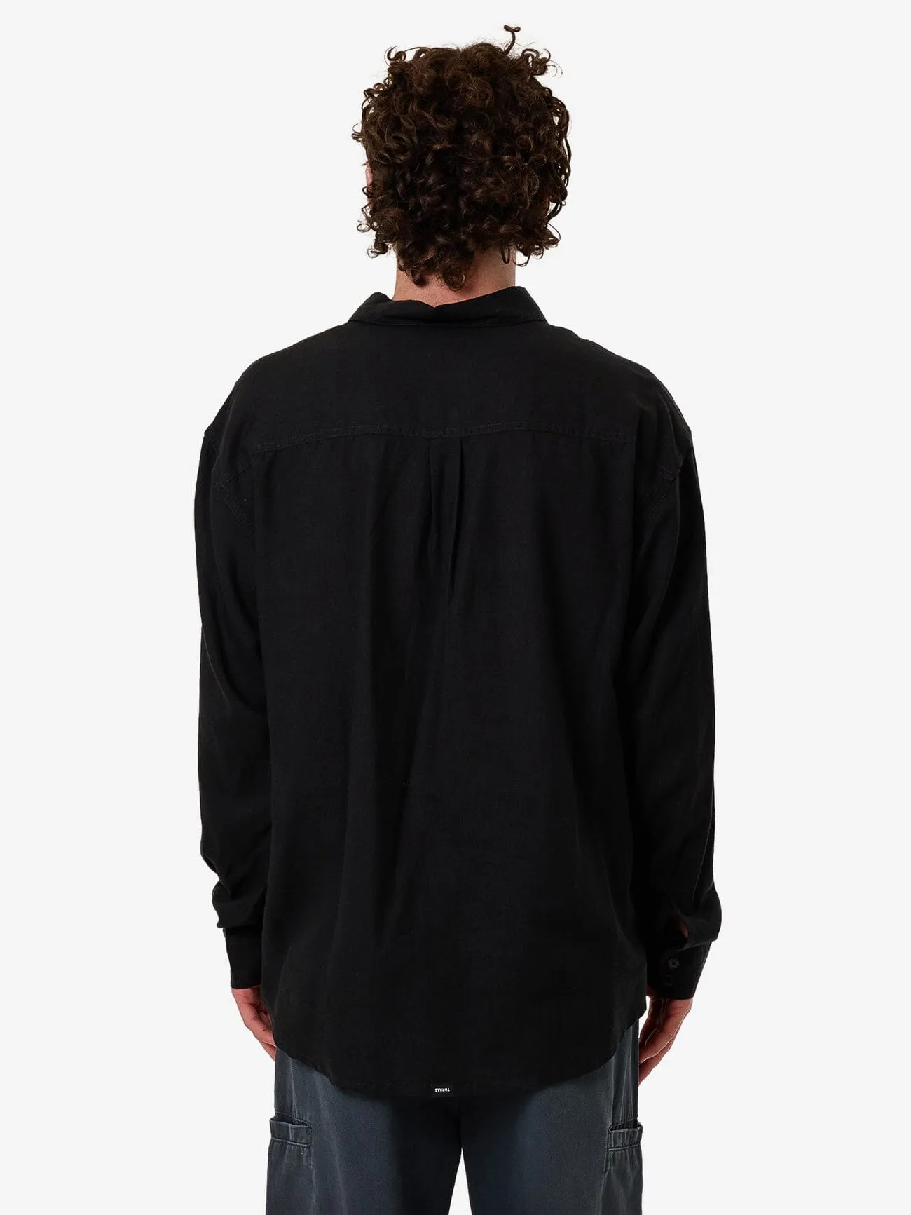 Hemp Thrills Oversize Long Sleeve Shirt - Black sold by Thrills product image thumbnail 2