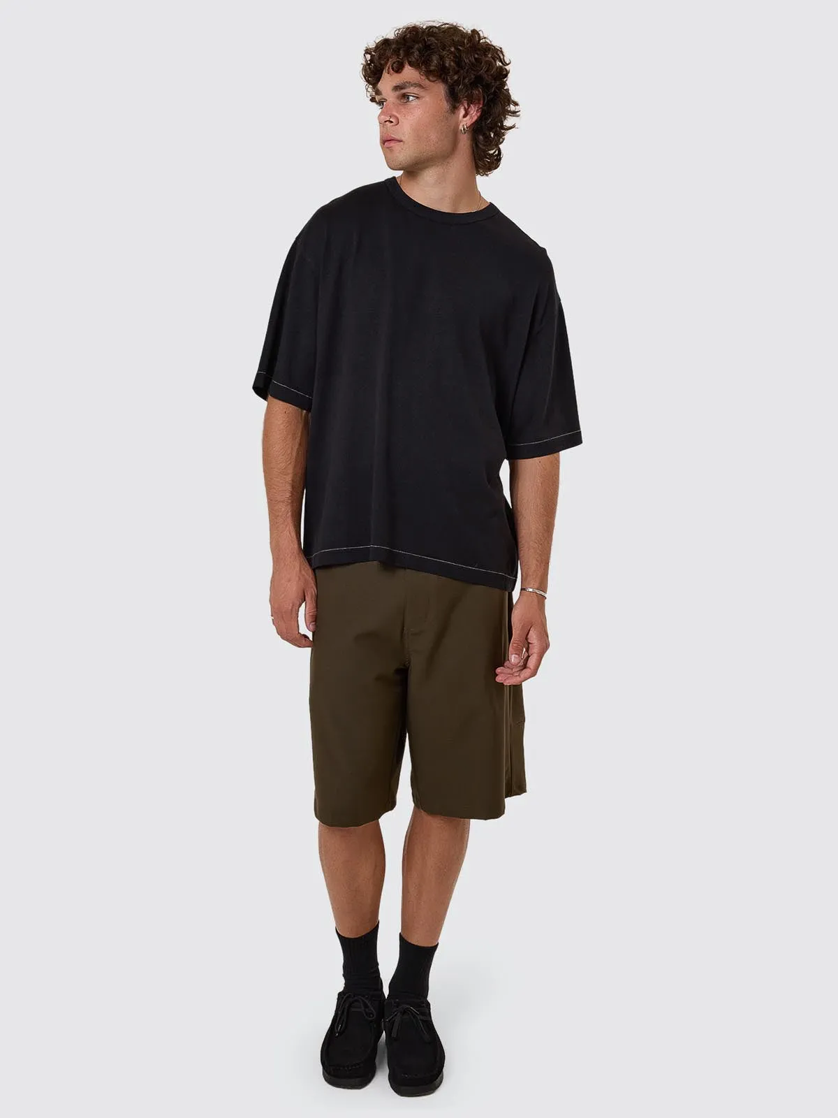 Hemp Thrills Box Fit Cropped Tee - Black sold by Thrills product image thumbnail 2