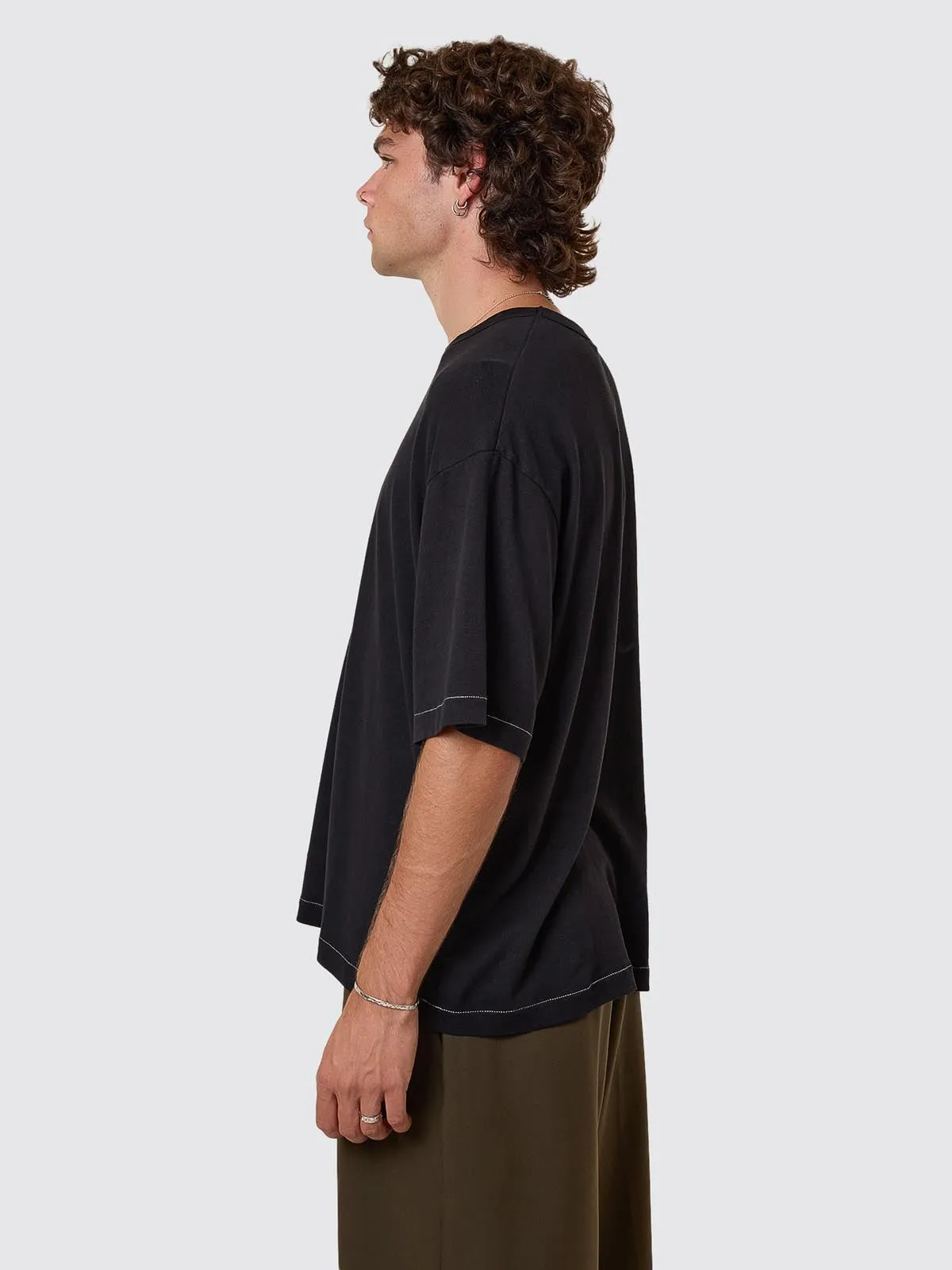 Hemp Thrills Box Fit Cropped Tee - Black sold by Thrills product image thumbnail 4