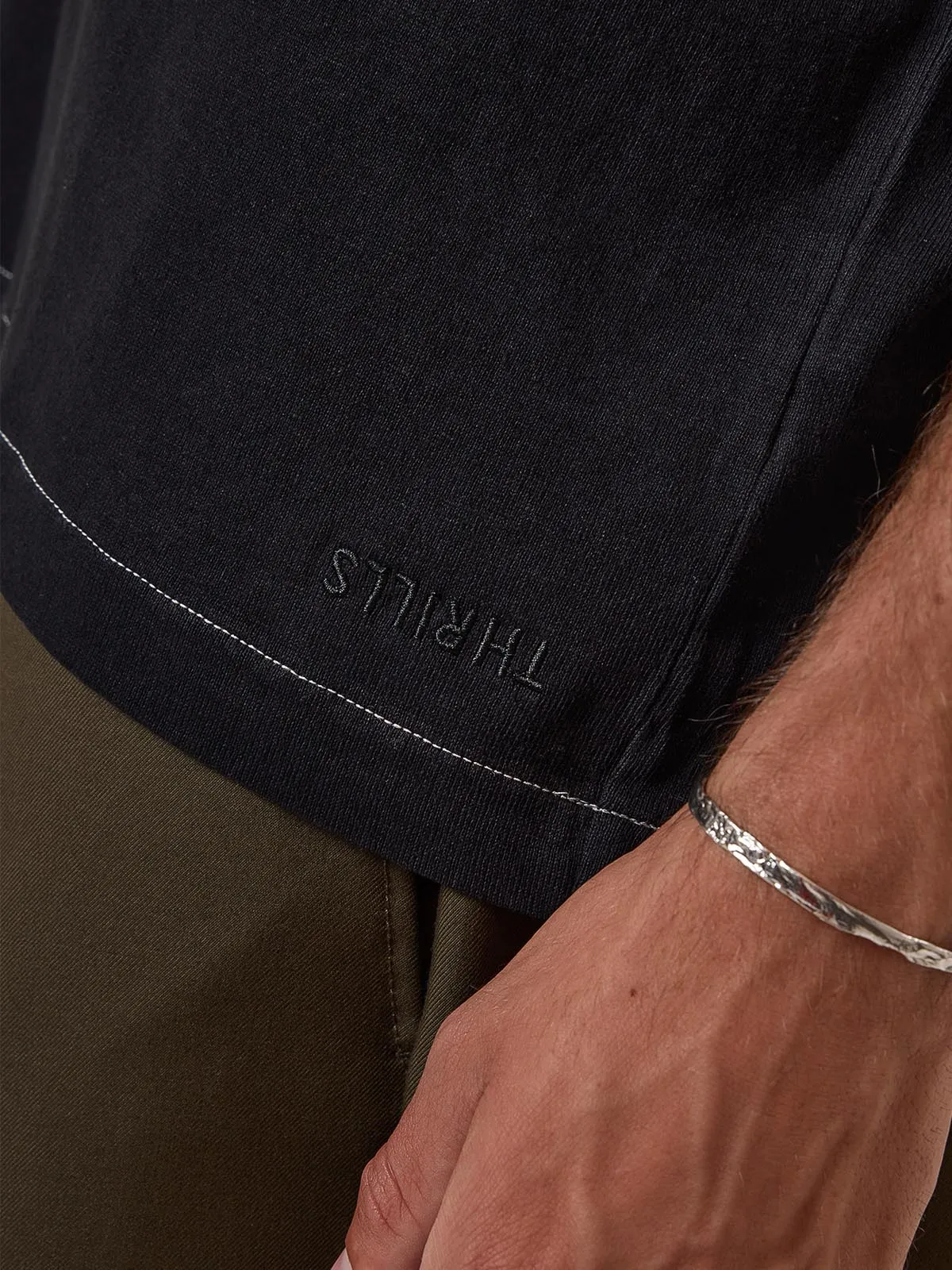 Hemp Thrills Box Fit Cropped Tee - Black sold by Thrills product image thumbnail 3