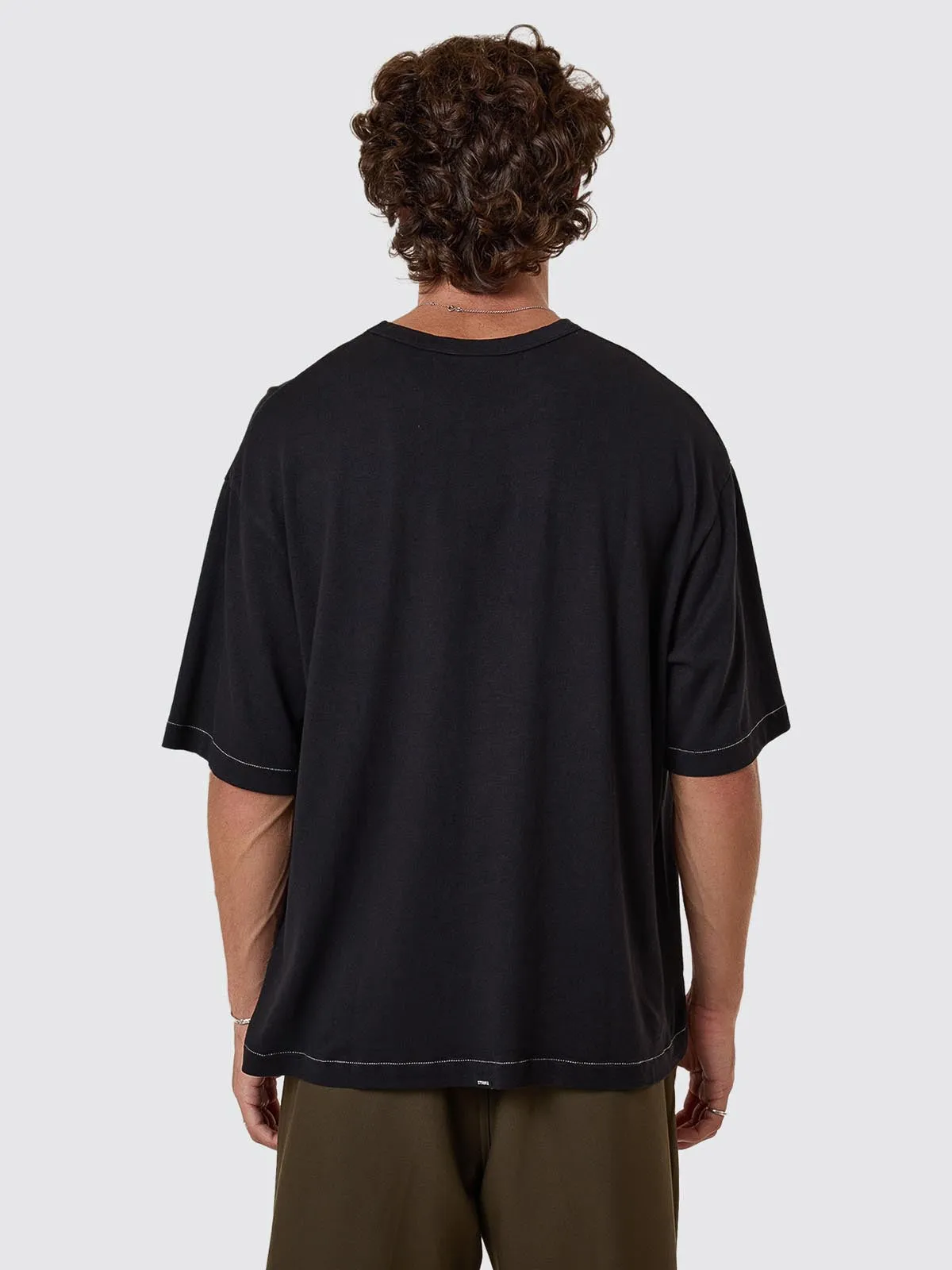 Hemp Thrills Box Fit Cropped Tee - Black sold by Thrills product image thumbnail 5