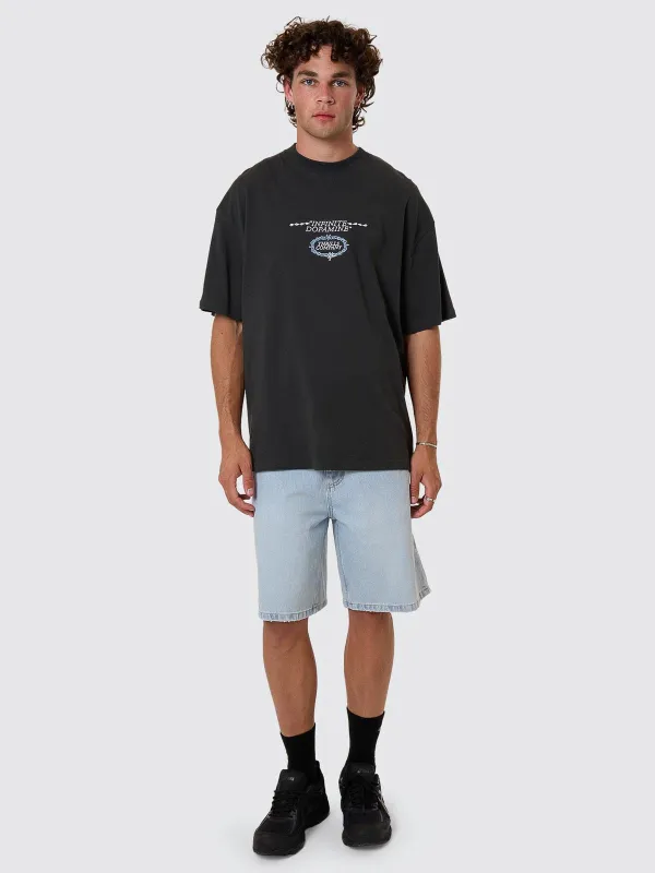 Infinite Dopamine Slacker Denim Short - Light Ash Blue sold by Thrills