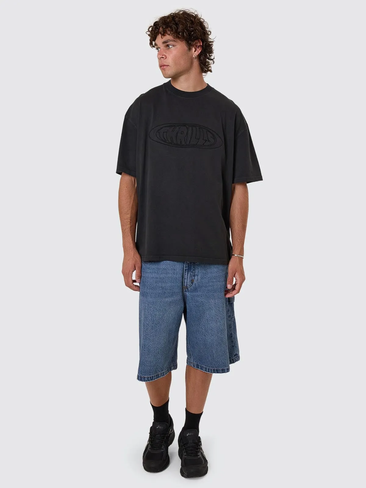 Shadowless Embro Oversize Box Fit Tee - Pirate Black sold by Thrills product image thumbnail 4