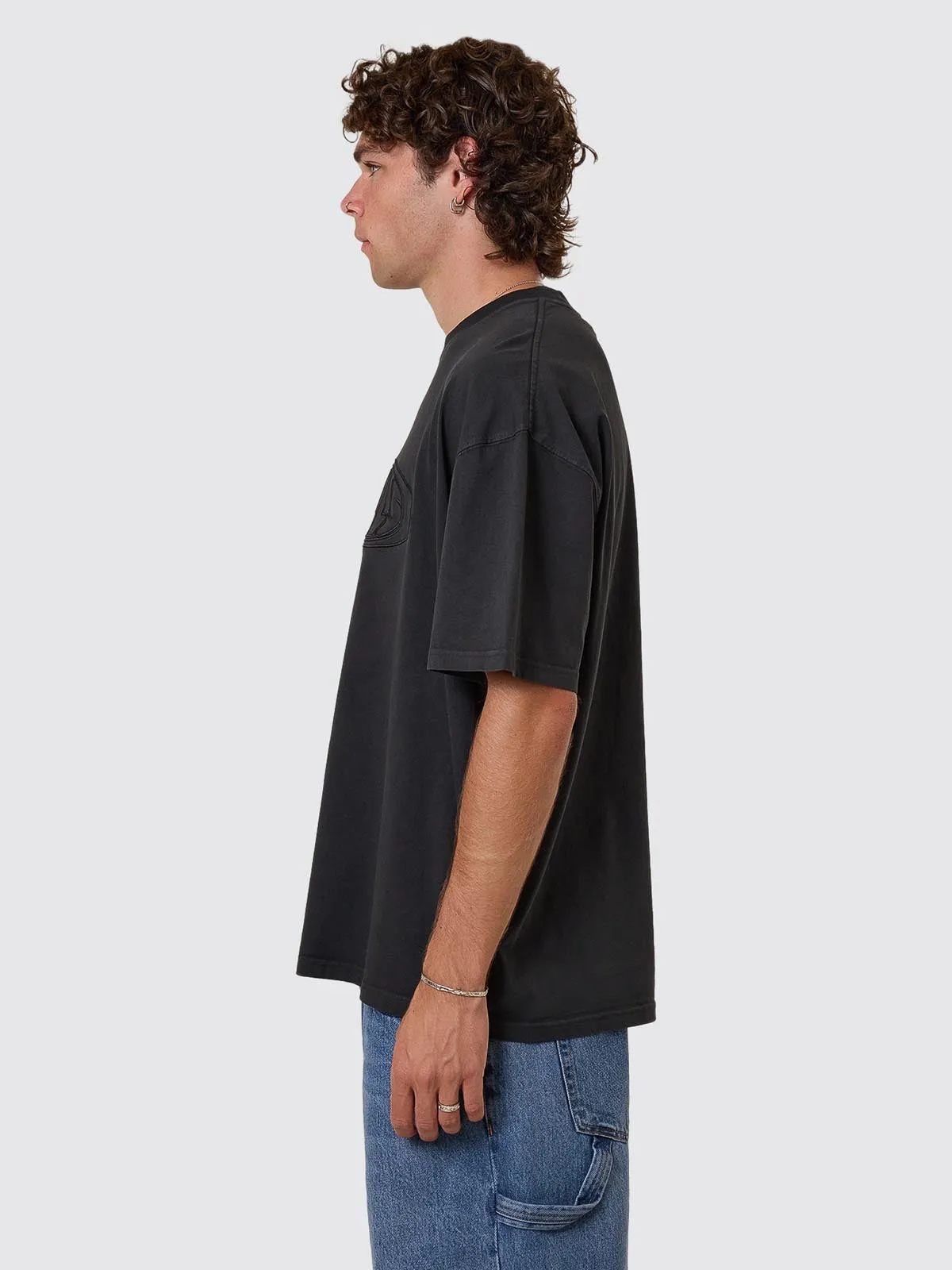 Shadowless Embro Oversize Box Fit Tee - Pirate Black sold by Thrills product image thumbnail 5