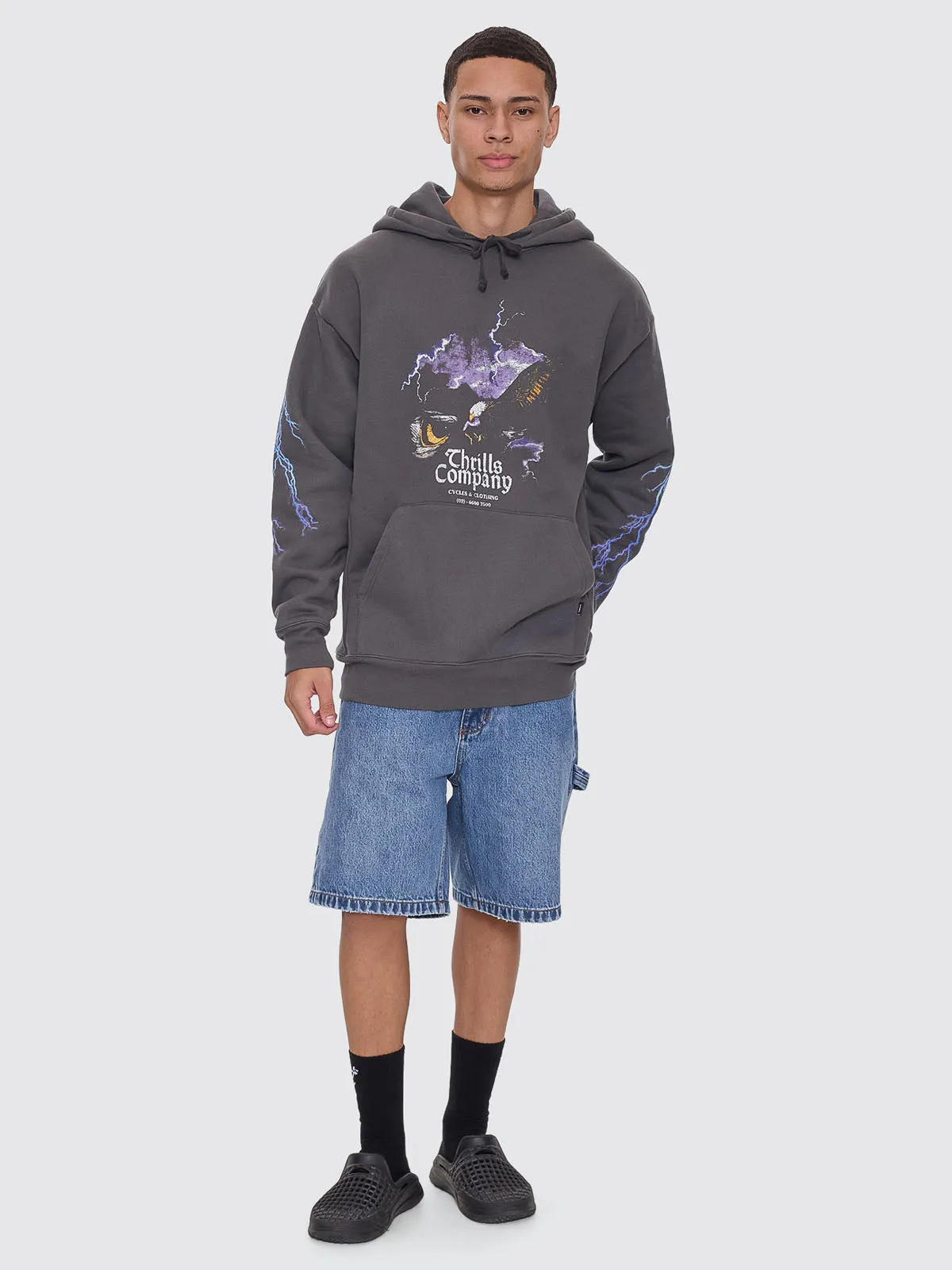 Flight Risk Slouch Pull On Hood - Merch Black sold by Thrills product image thumbnail 3