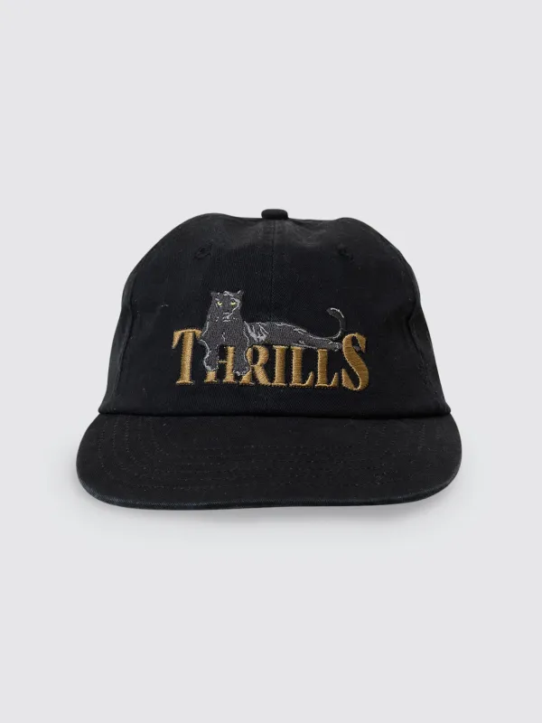 Pit Stop 6 Panel Cap - Black sold by Thrills