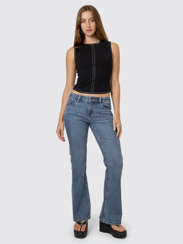 Alicia Low Rise Stretch Bootcut Jean - Stoned Blues sold by Thrills