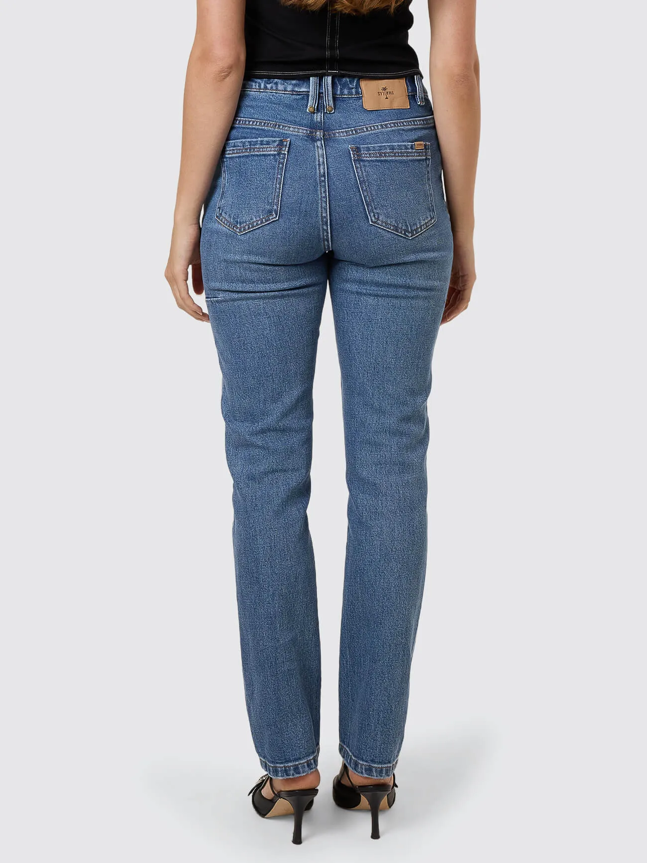 Nicole High Rise Stretch Straight Jean - Stoned Blues sold by Thrills product image thumbnail 5