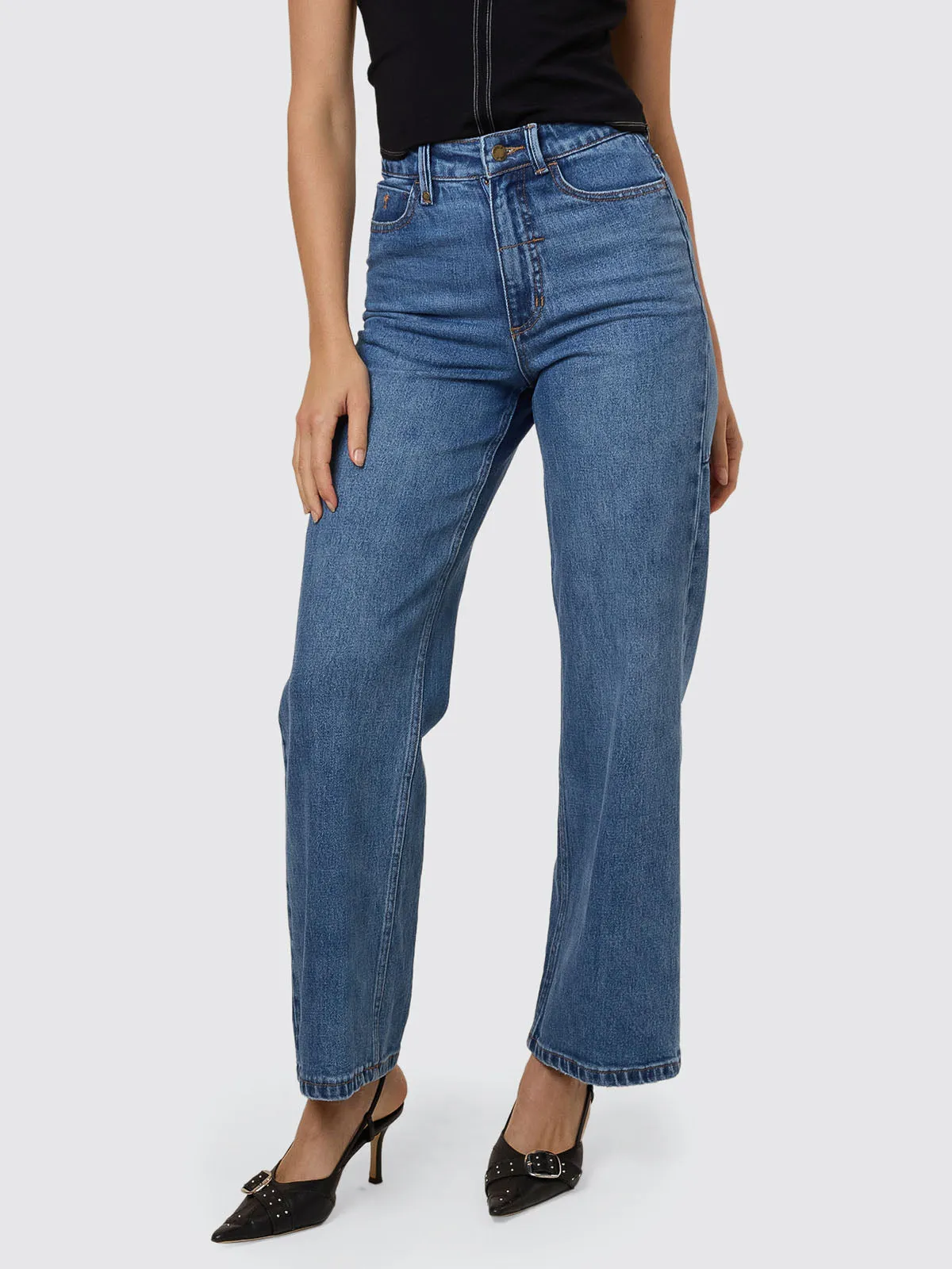 Holly High Rise Stretch Wide Jean - Stoned Blues sold by Thrills product image thumbnail 2