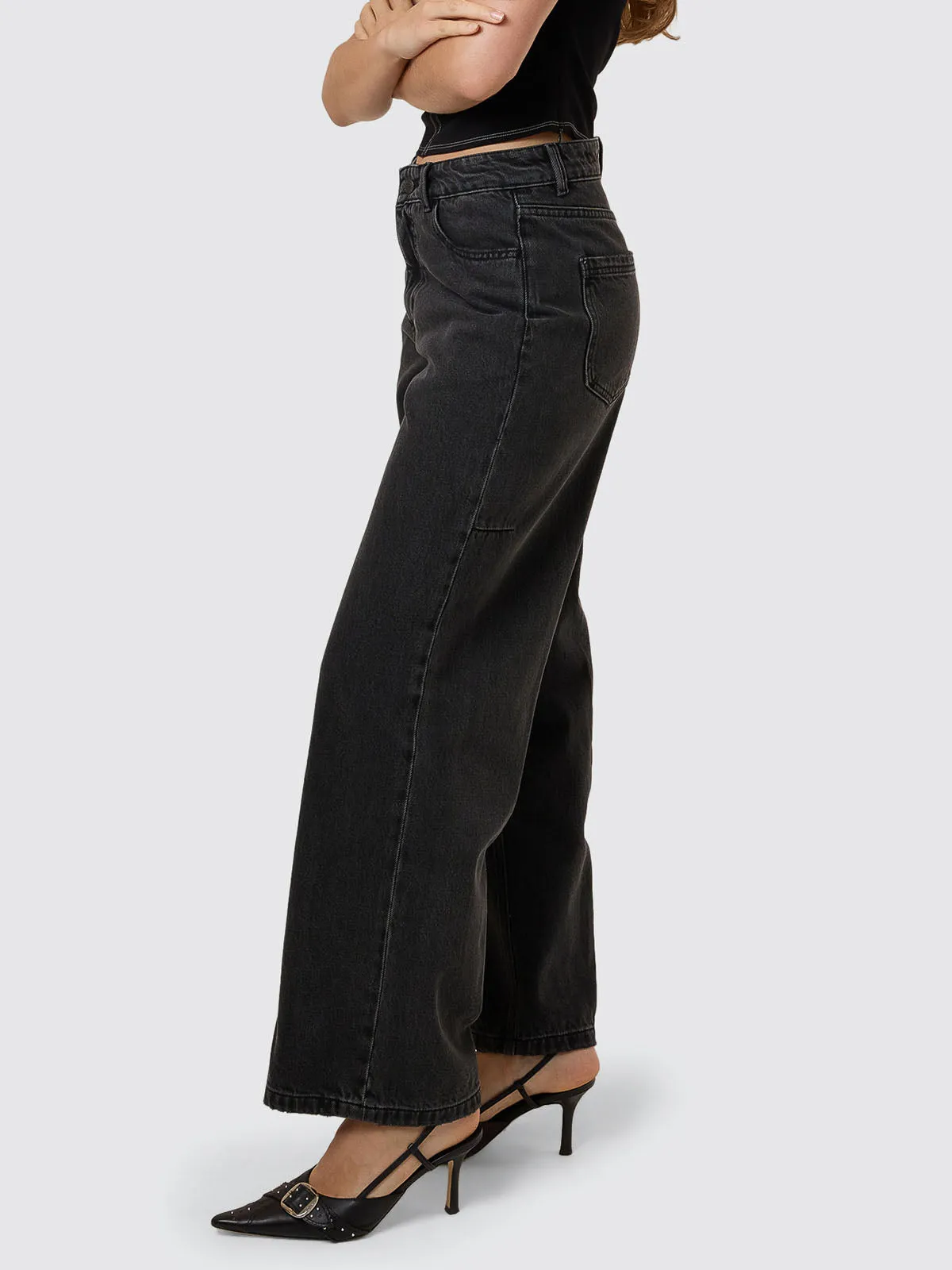 Billie Low Rise Baggy Jean - Ash Black sold by Thrills product image thumbnail 4