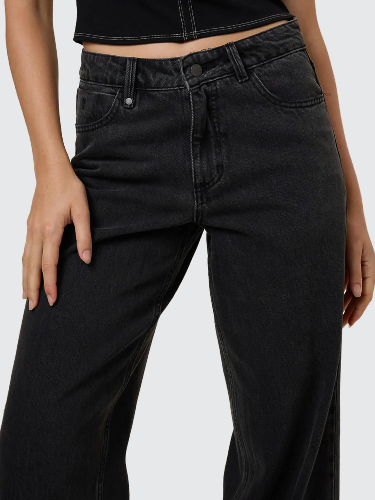 Billie Low Rise Baggy Jean - Ash Black sold by Thrills product image thumbnail 3