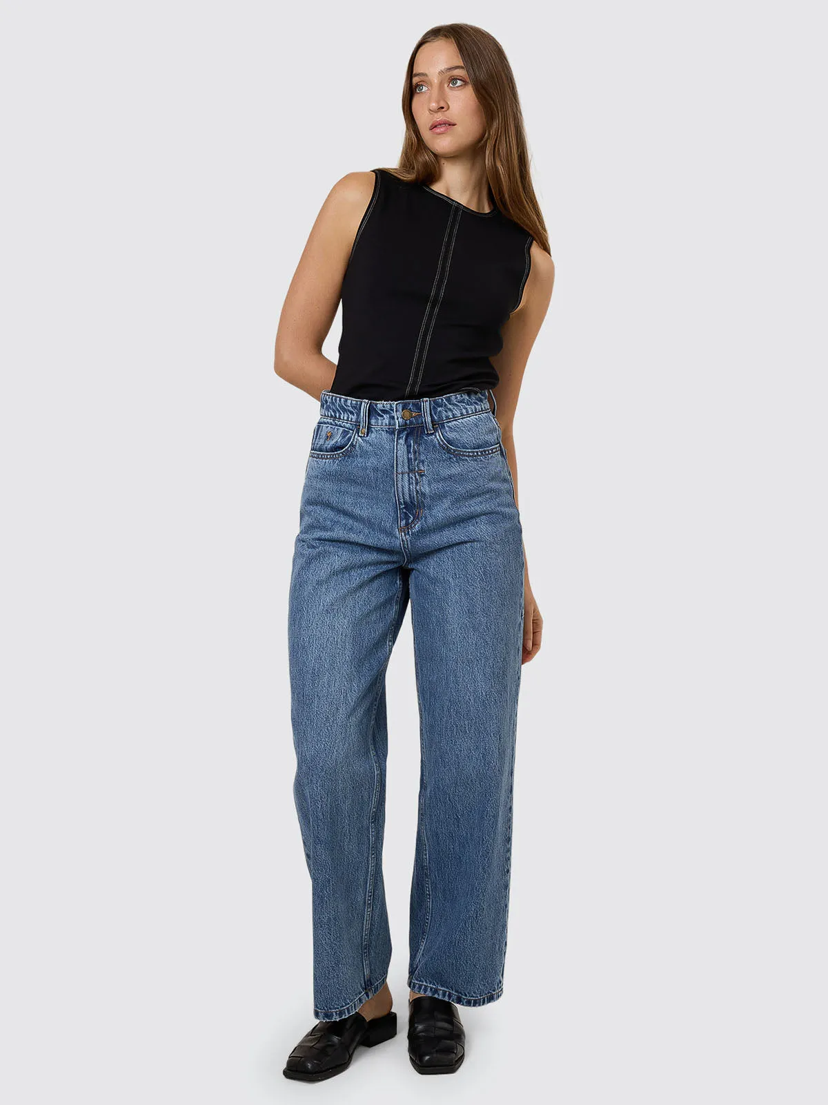 Billie High Rise Baggy Jean - Stoned Blues sold by Thrills