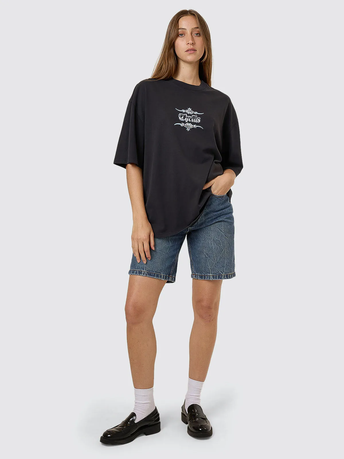 Metal And Mayhem Oversized Tee - Washed Black sold by Thrills product image thumbnail 3