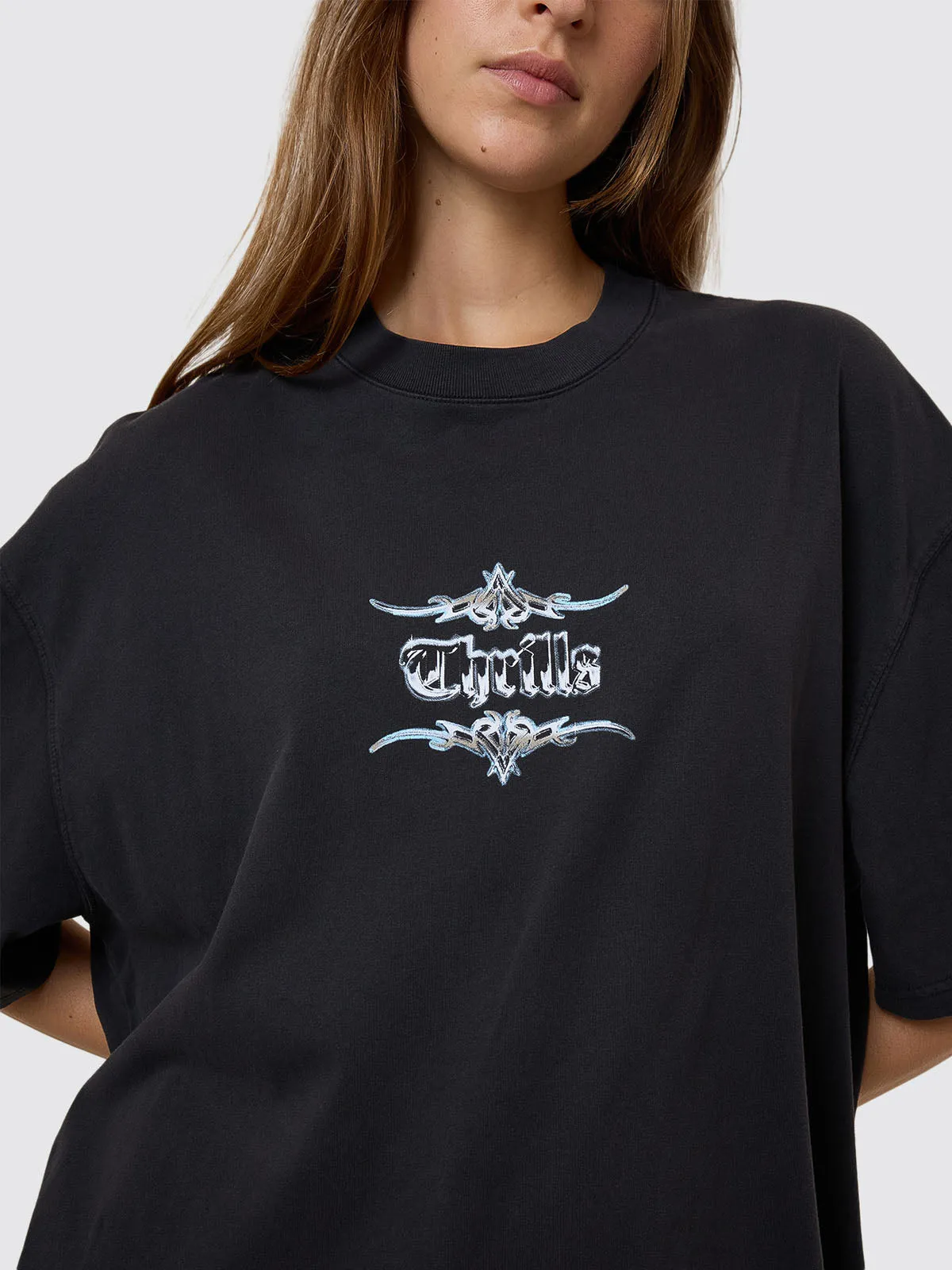 Metal And Mayhem Oversized Tee - Washed Black sold by Thrills product image thumbnail 2
