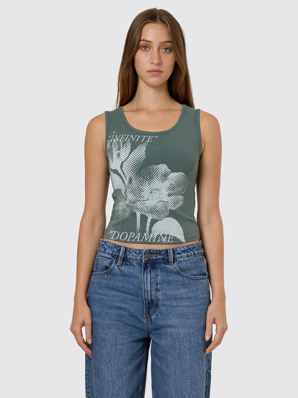 Infinite Dopamine Y2K Tank - Sea Pine sold by Thrills product image thumbnail 4