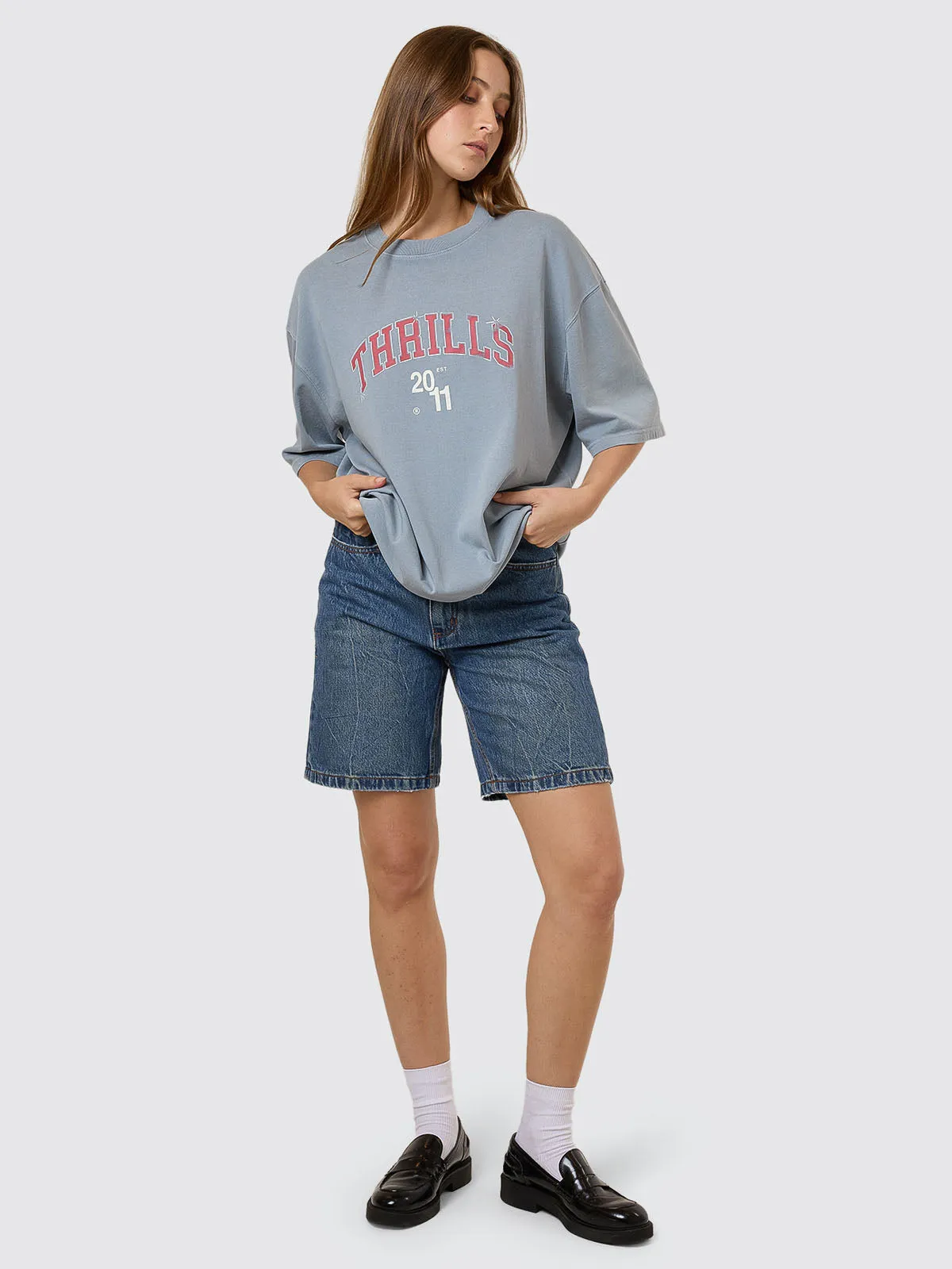 Stadium Oversized Tee - Smog sold by Thrills product image thumbnail 3