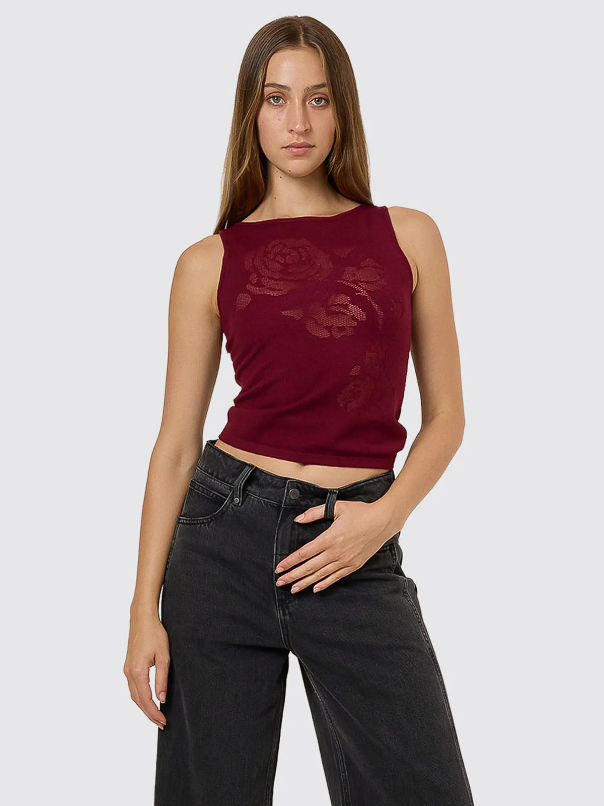 Rosetta Knit Tank - Mahogany sold by Thrills product image thumbnail 5