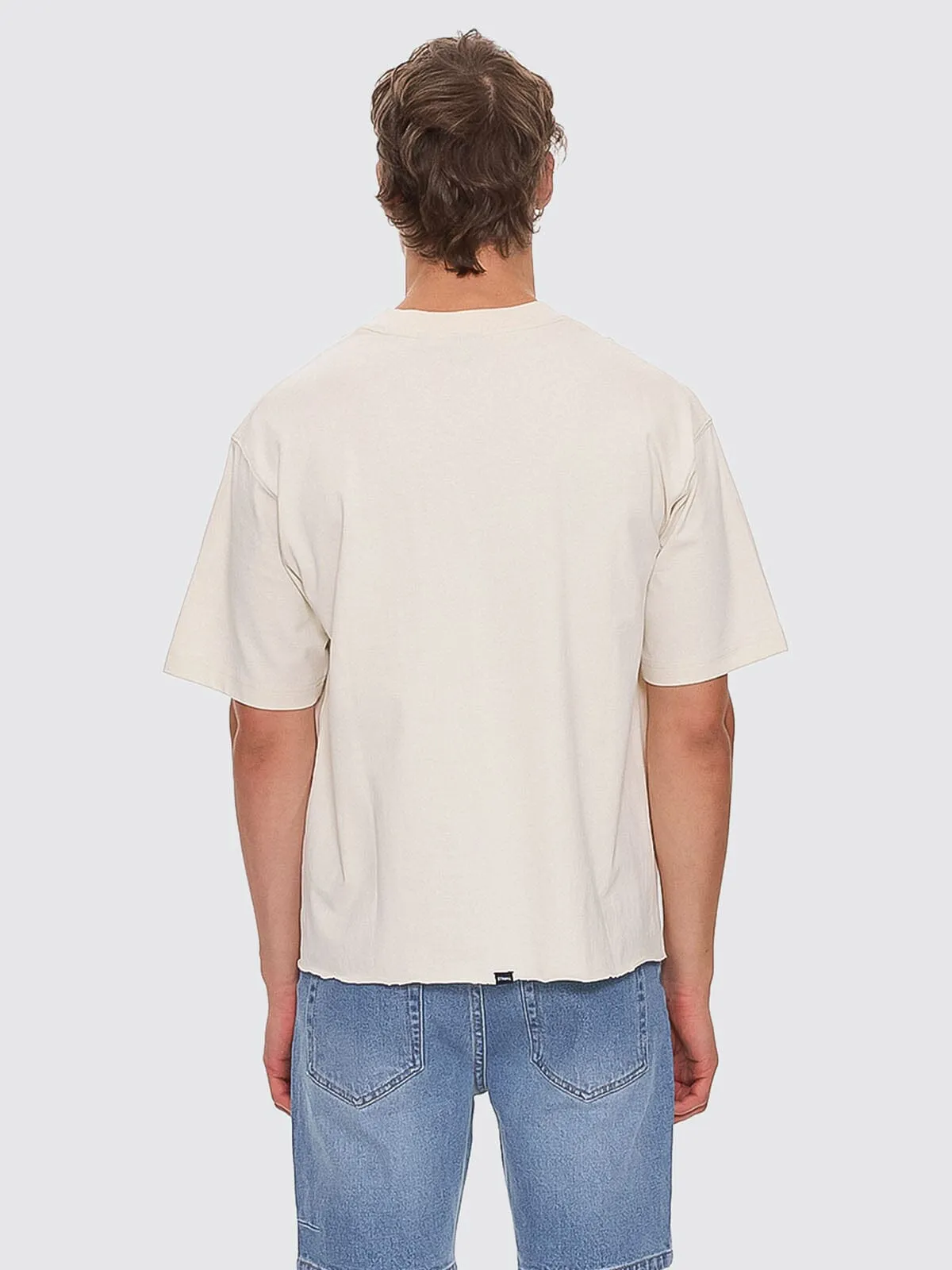 Metamorphic Daze Box Fit Oversize Short Raw Hem Tee - Heritage White sold by Thrills product image thumbnail 3