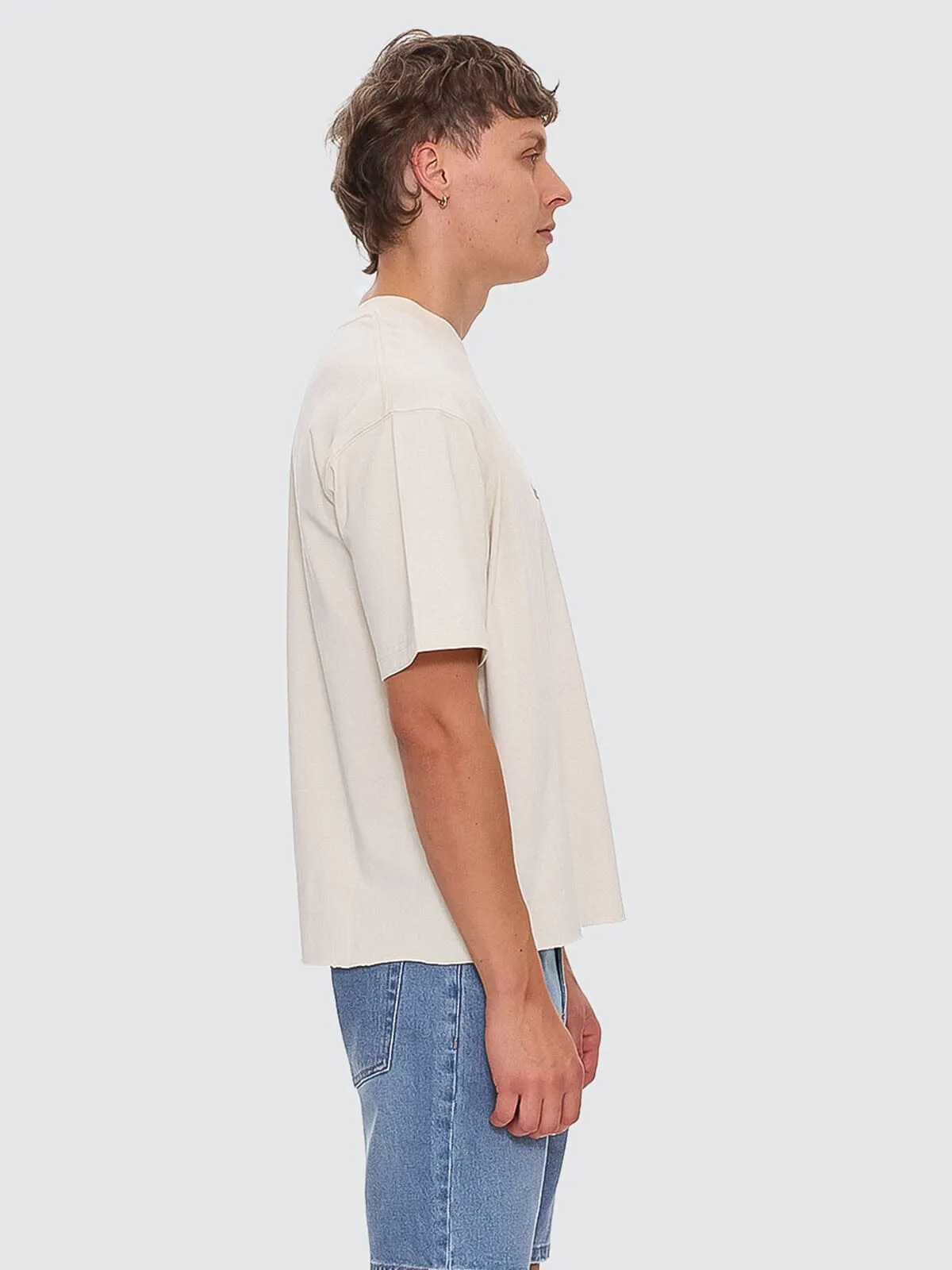 Metamorphic Daze Box Fit Oversize Short Raw Hem Tee - Heritage White sold by Thrills product image thumbnail 4