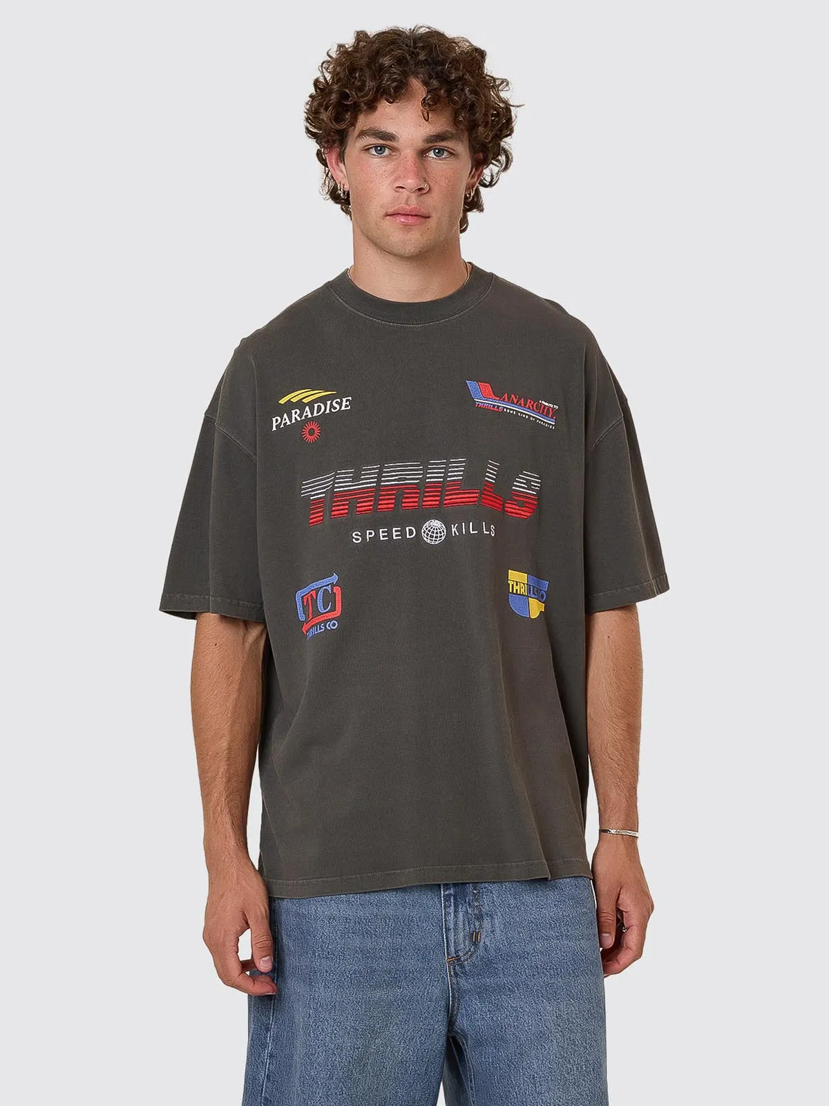 Anarchy In Paradise Box Fit Oversize Tee - Merch Black sold by Thrills product image thumbnail 2