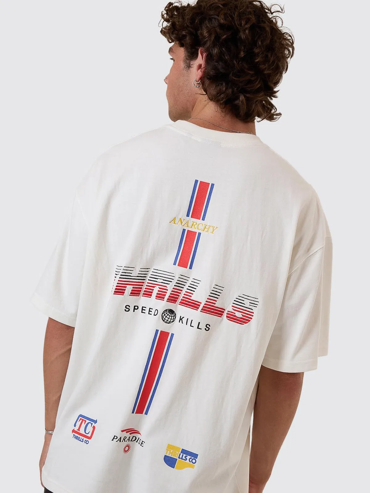 Anarchy In Paradise Box Fit Oversize Tee - Dirty White sold by Thrills product image thumbnail 3