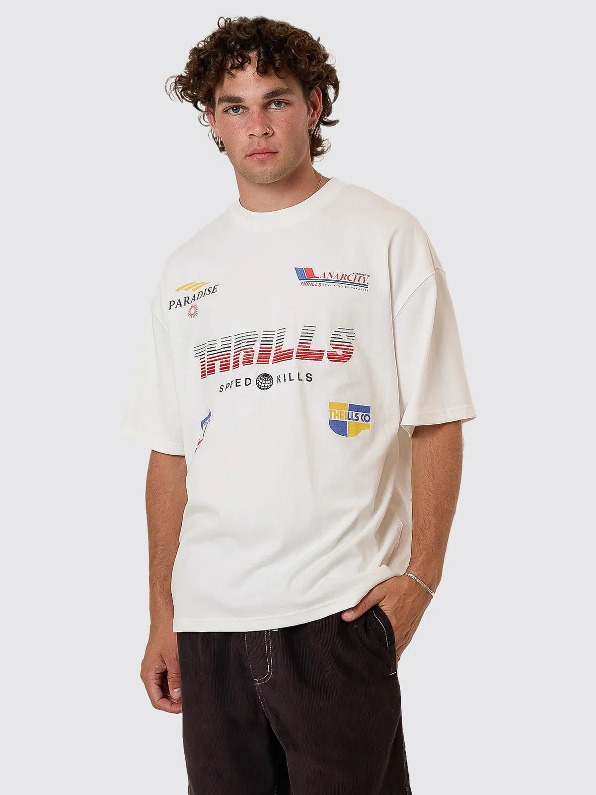 Anarchy In Paradise Box Fit Oversize Tee - Dirty White sold by Thrills product image thumbnail 2