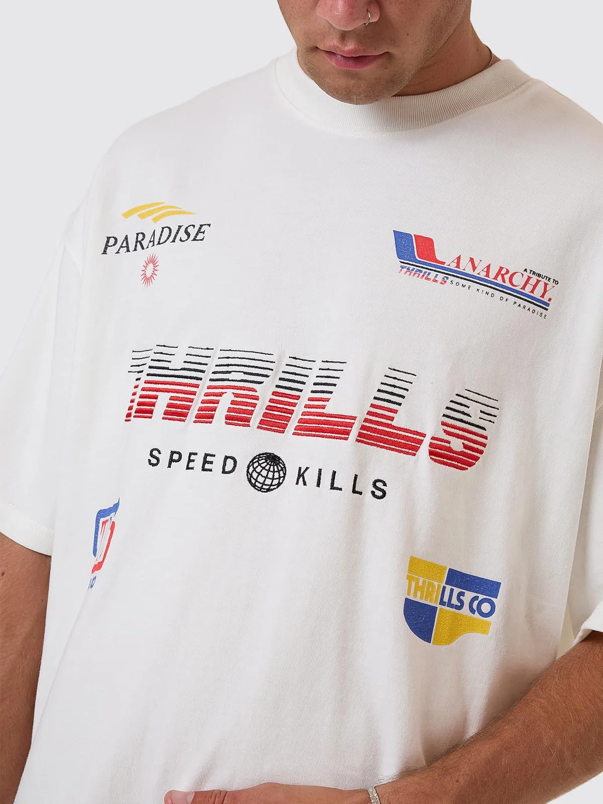 Anarchy In Paradise Box Fit Oversize Tee - Dirty White sold by Thrills product image thumbnail 5