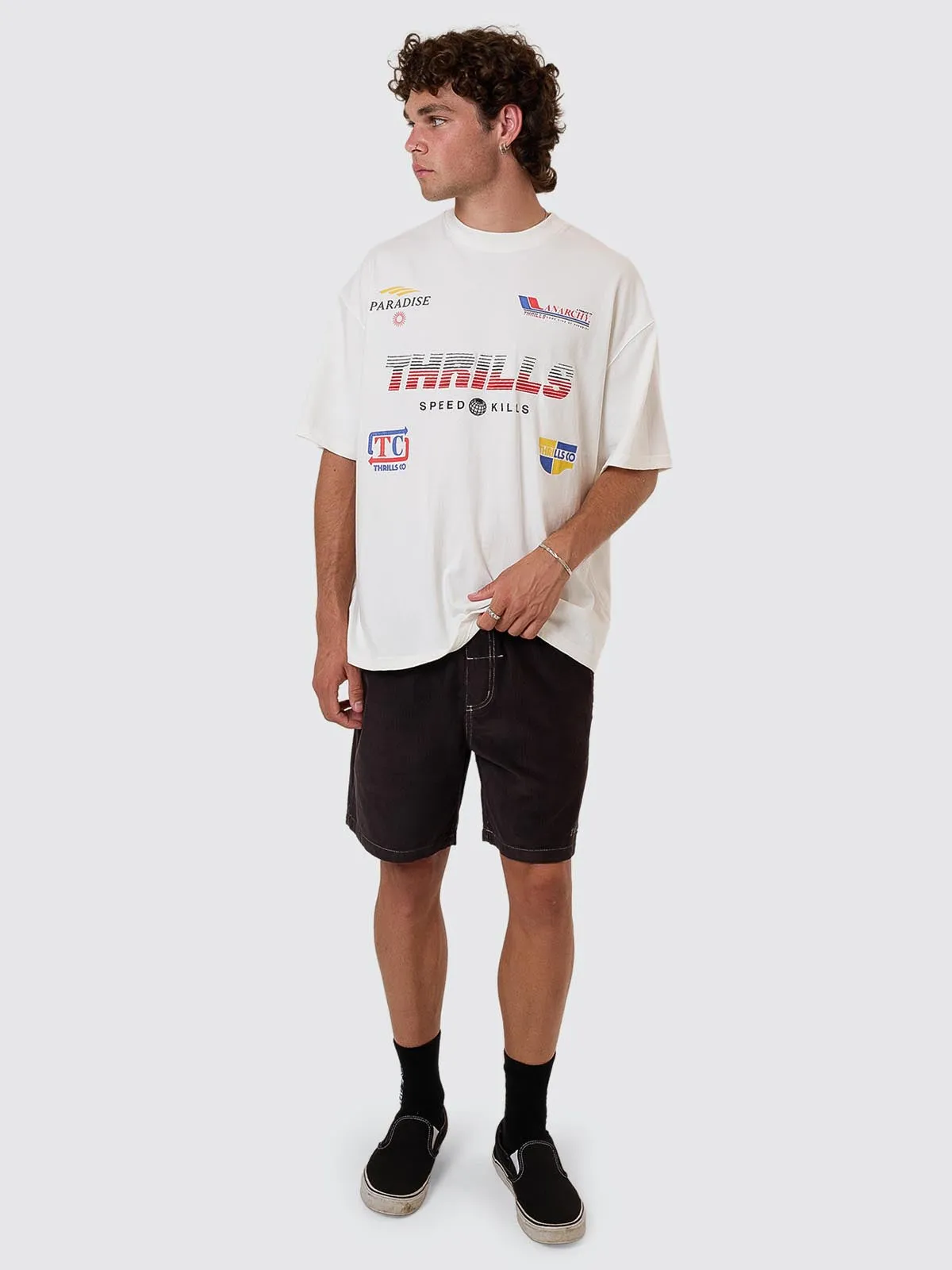 Anarchy In Paradise Box Fit Oversize Tee - Dirty White sold by Thrills product image thumbnail 4