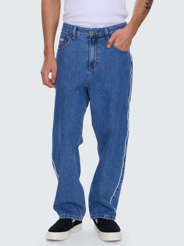 Victory League Big Slacker Baggy Denim Jean - Eternal Mid Blue sold by Thrills