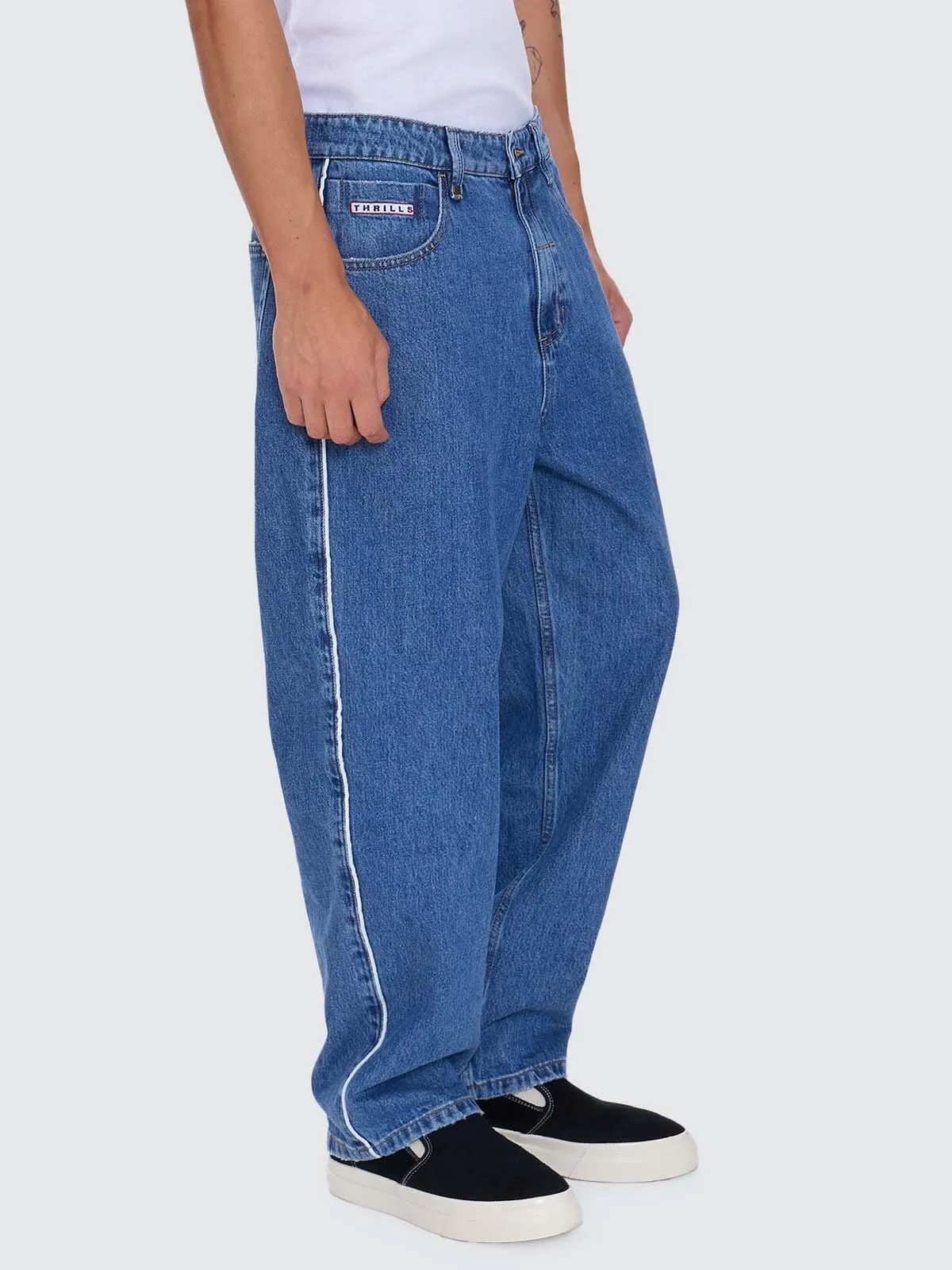 Victory League Big Slacker Baggy Denim Jean - Eternal Mid Blue sold by Thrills product image thumbnail 5