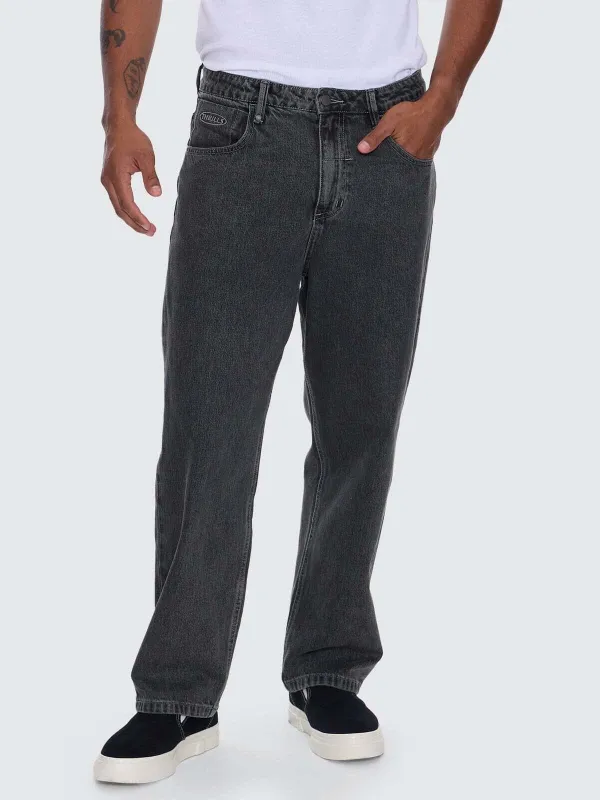 Nightshade Big Slacker Baggy Denim Jean - Seaglass Black Overdye sold by Thrills