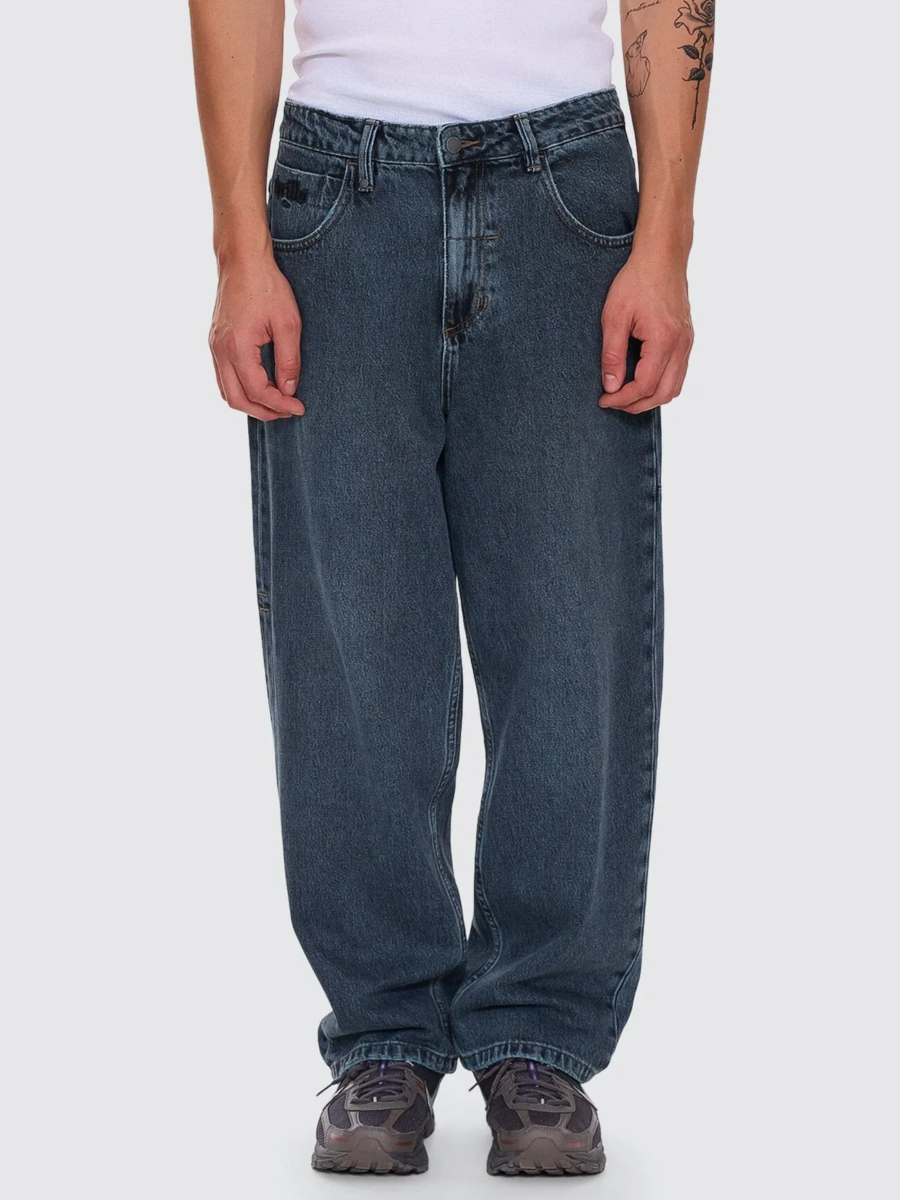 Lifted Spirits Big Slacker Baggy Denim Jean - Metal Blue sold by Thrills
