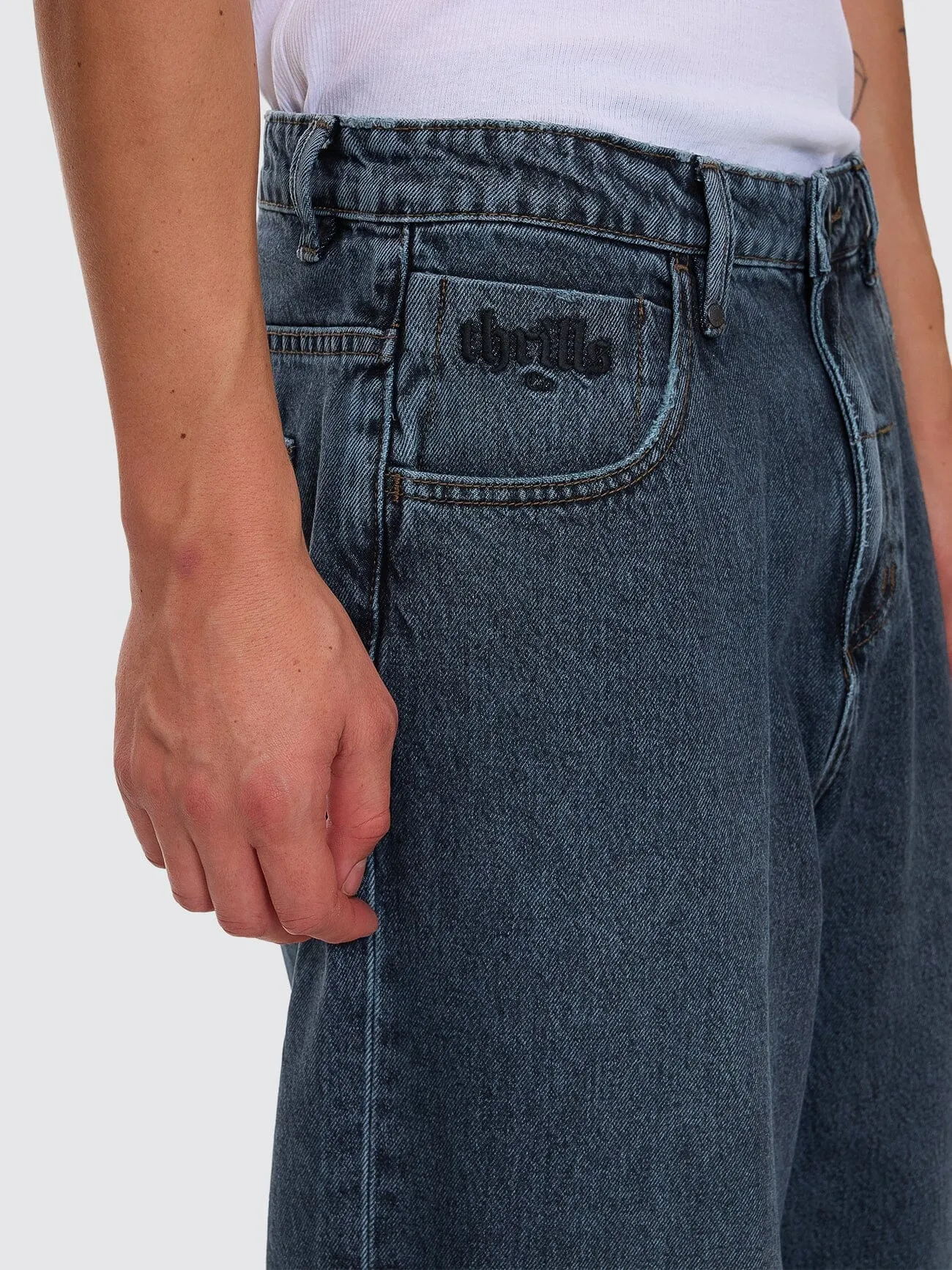 Lifted Spirits Big Slacker Baggy Denim Jean - Metal Blue sold by Thrills product image thumbnail 3