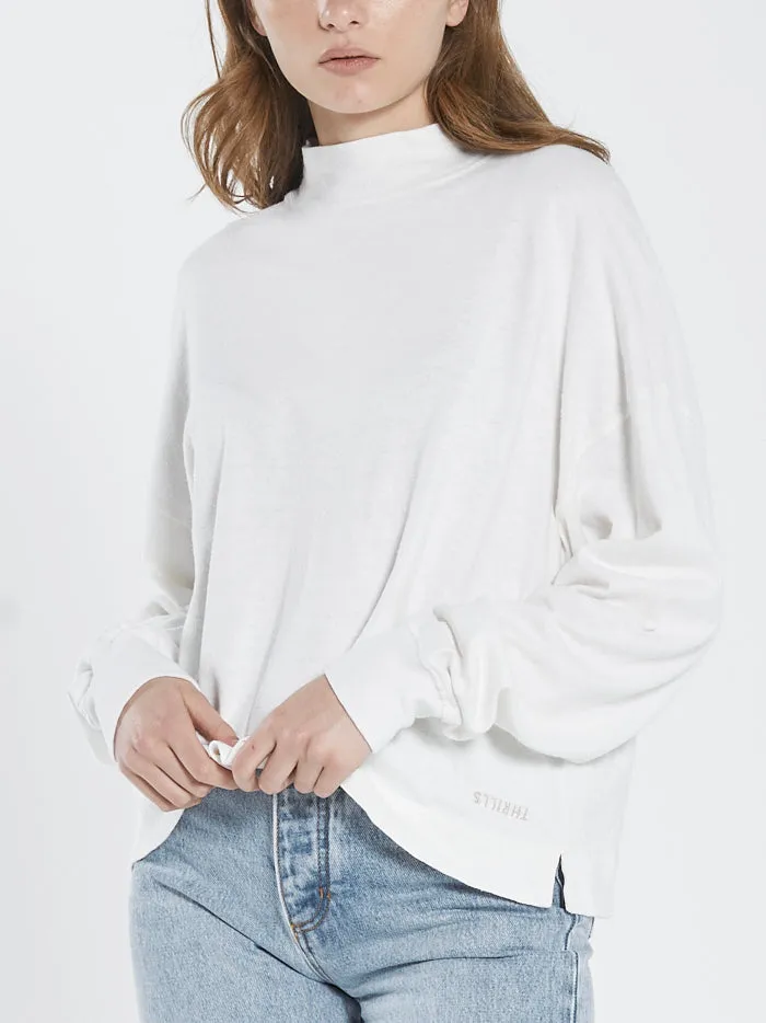 Hemp Mock Neck Long Sleeve Tee - Dirty White sold by Thrills product image thumbnail 4